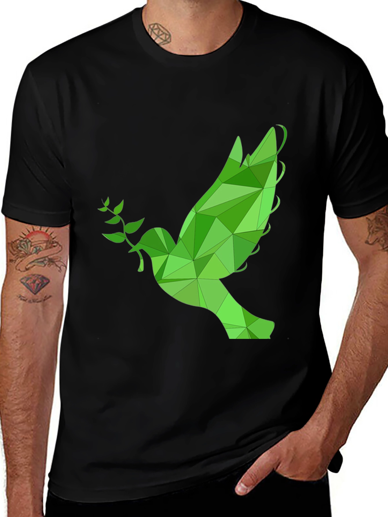 Variant 12 of Geometric Peace Dove T-Shirt - Stylish Graphic Tee