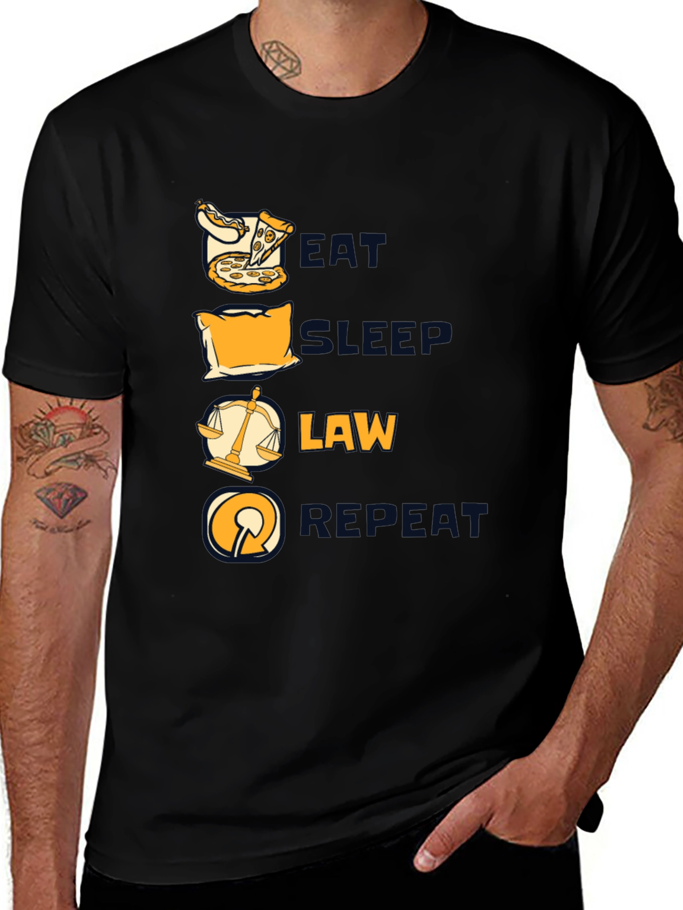 Variant 24 of Eat Sleep Law Repeat Graphic T-Shirt
