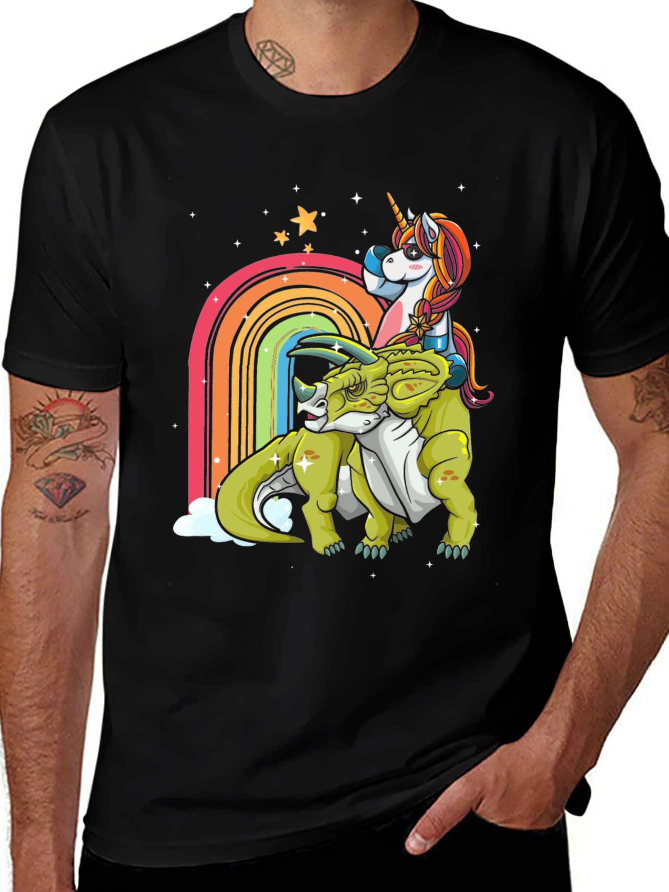 Variant 22 of Unicorn Riding Triceratops T-Shirt