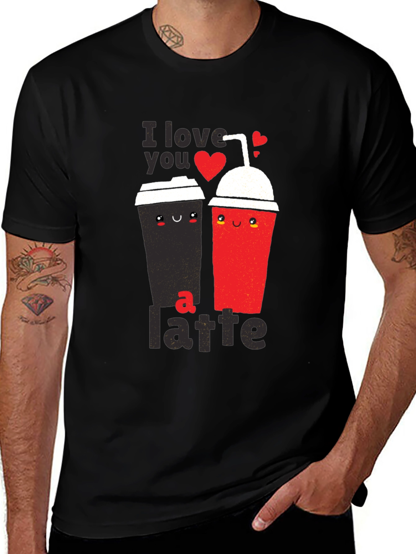 Variant 2 of I Love You A Latte T-Shirt - Cute Coffee Lover Tee