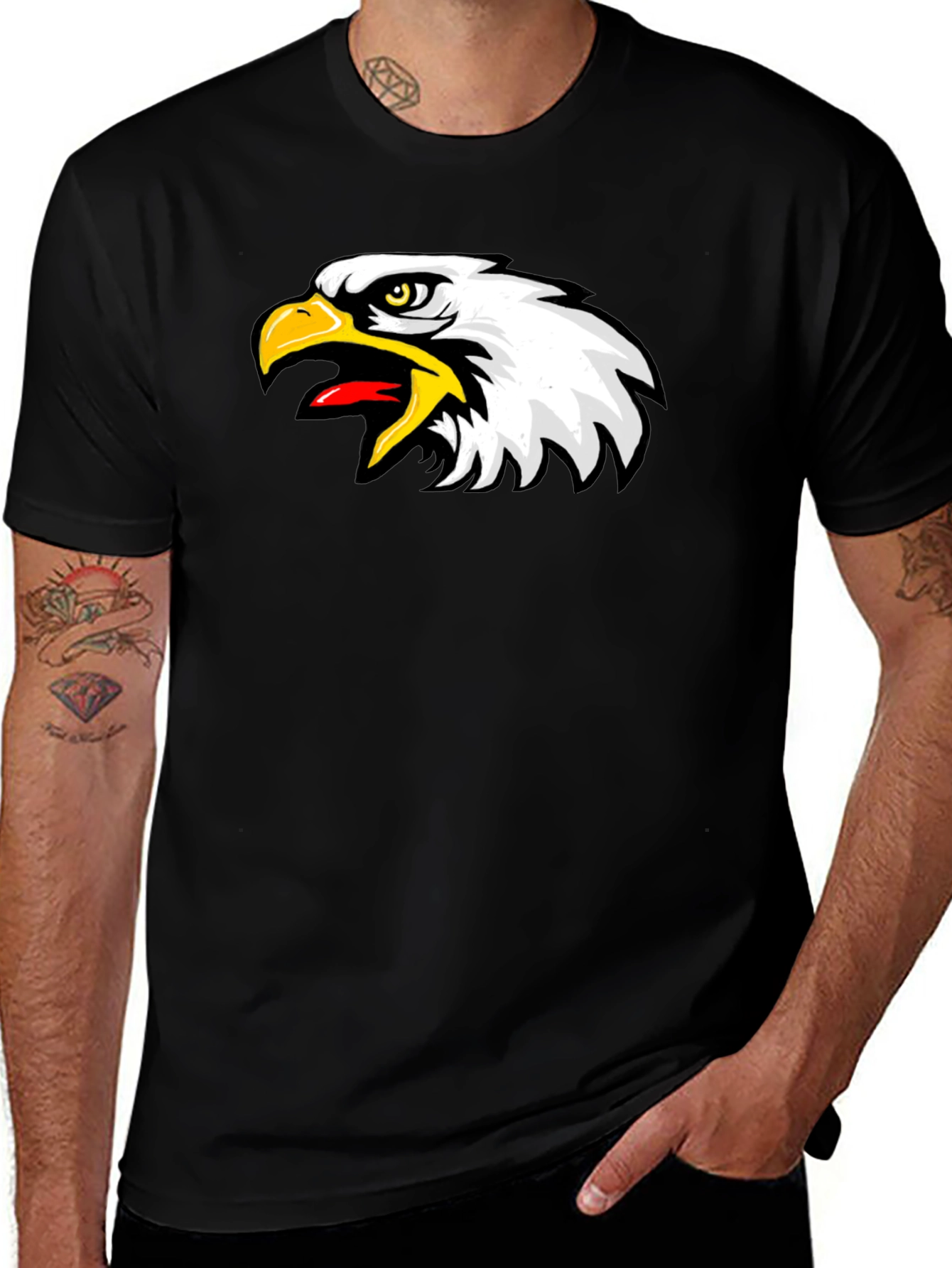 Variant 30 of Eagle Graphic Black T-Shirt - Bold Bird Design