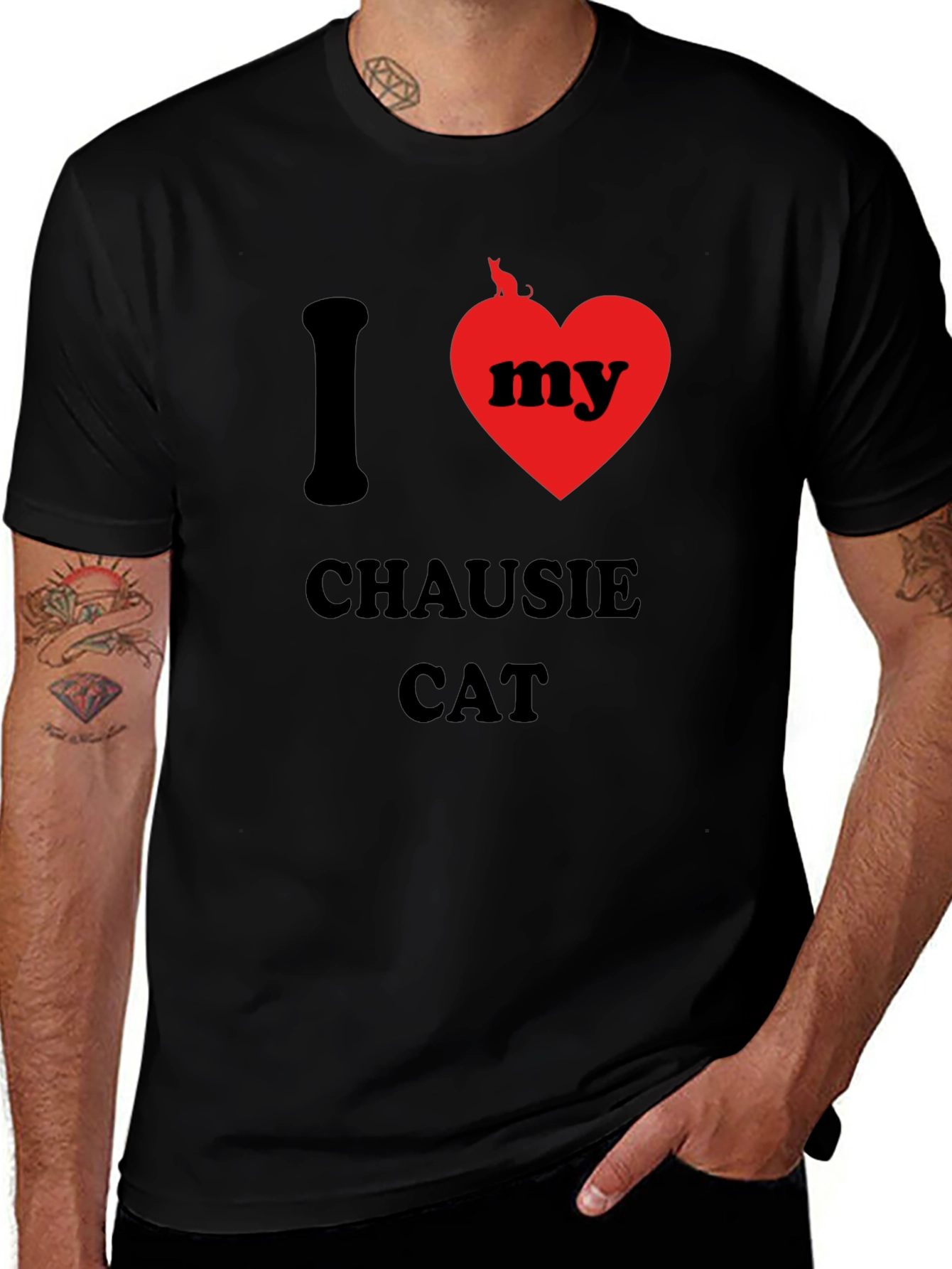 Variant 18 of I Heart My Chausie Cat T-Shirt