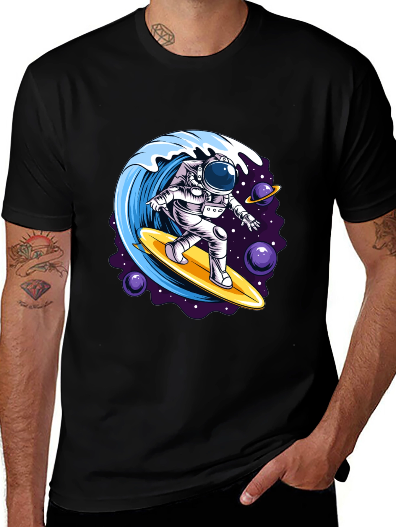 Variant 22 of Astronaut Surfing Wave Graphic T-Shirt