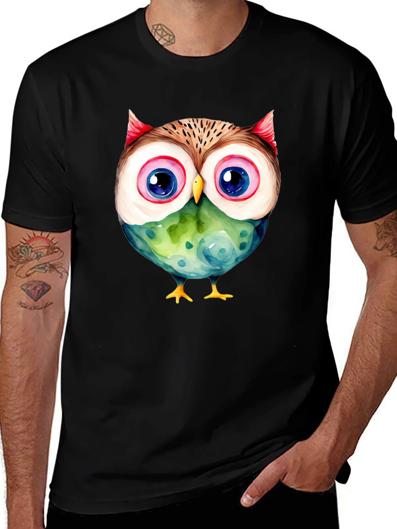 Variant 26 of Whimsical Owl Graphic Tee
