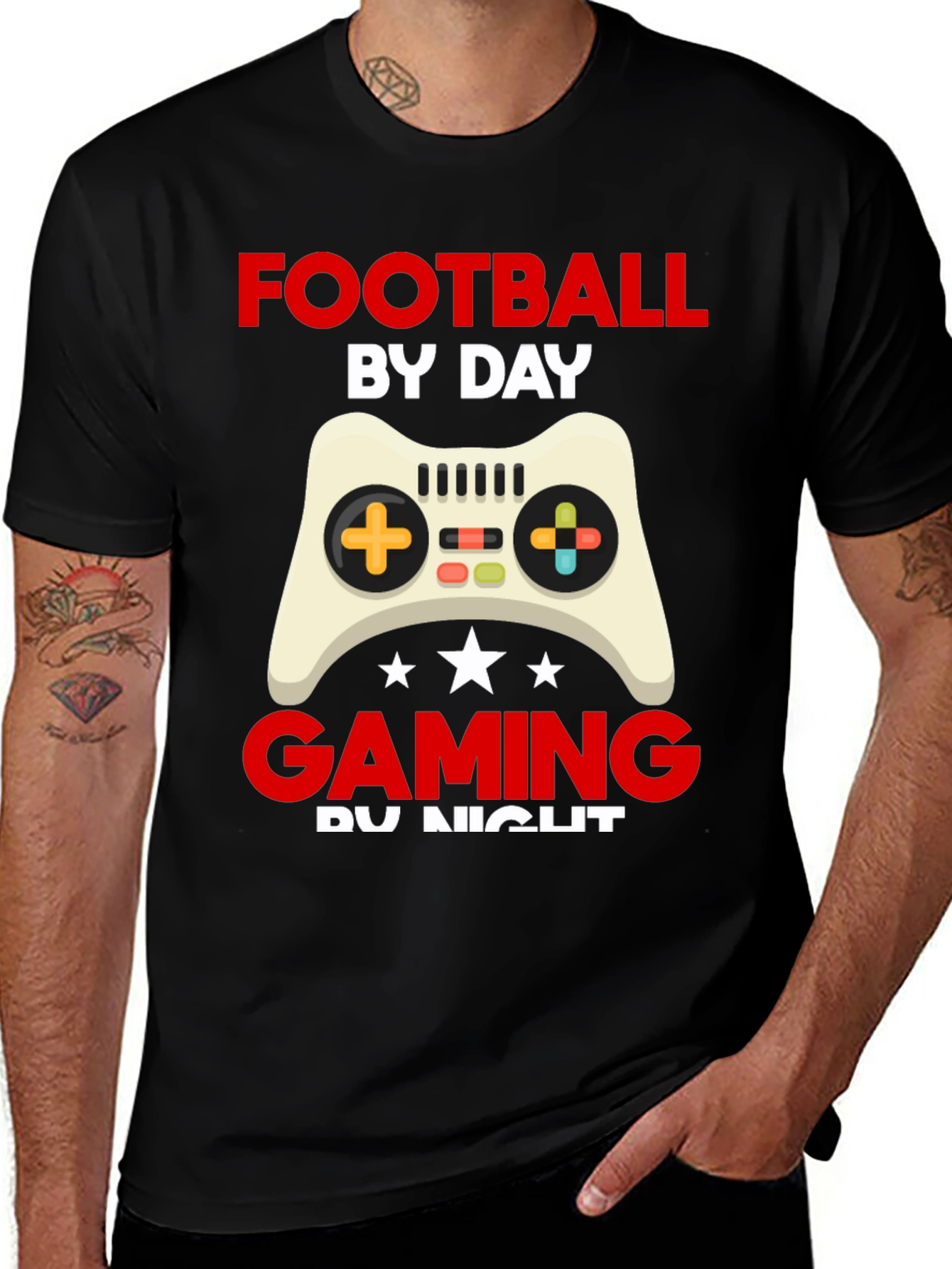 Variant 17 of Football by Day, Gaming by Night T-Shirt