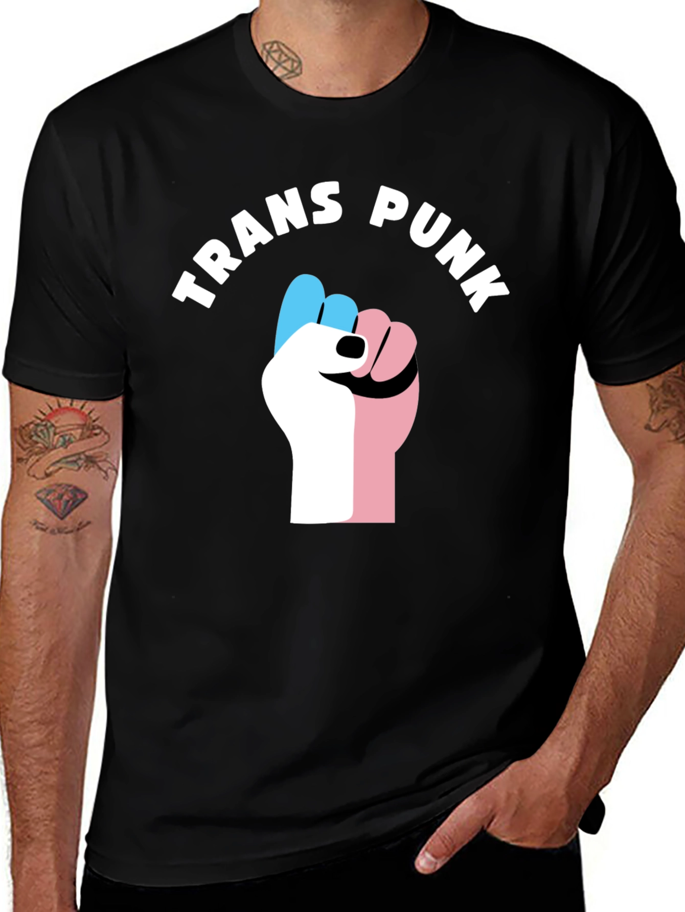 Trans Punk Fist T-Shirt - Black Pride Tee