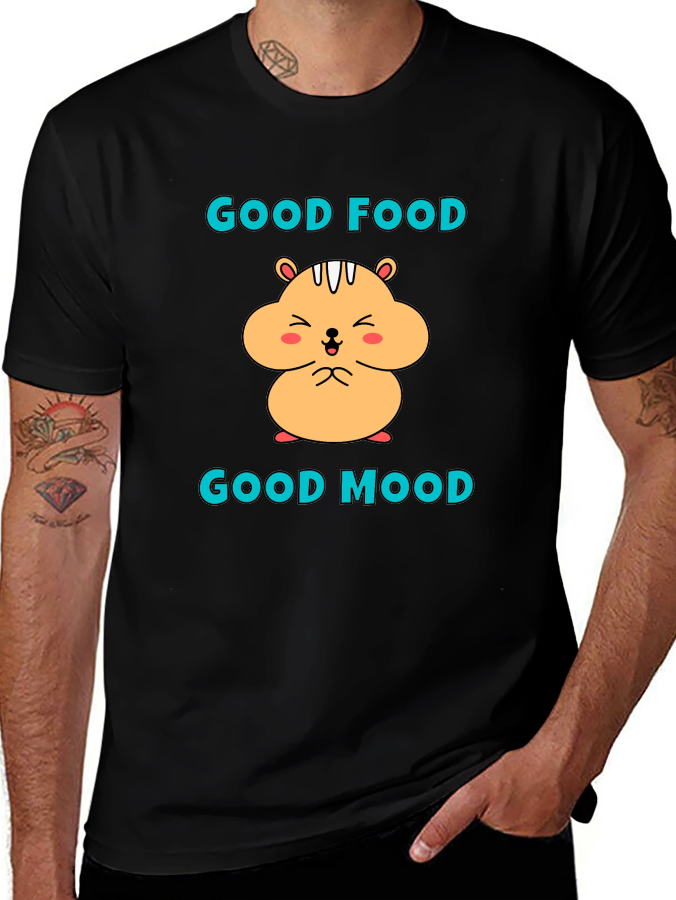 Good Food Good Mood Hamster Graphic T-Shirt