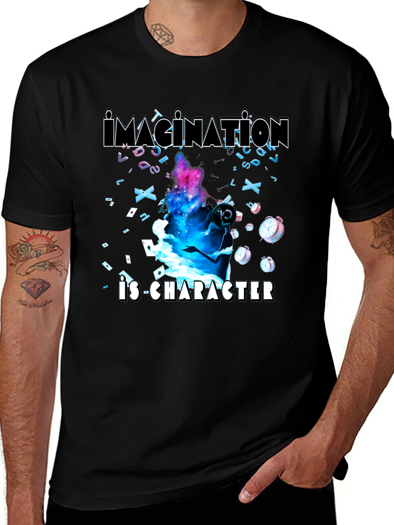 Variant 20 of Imagination Is Character Black Graphic Tee