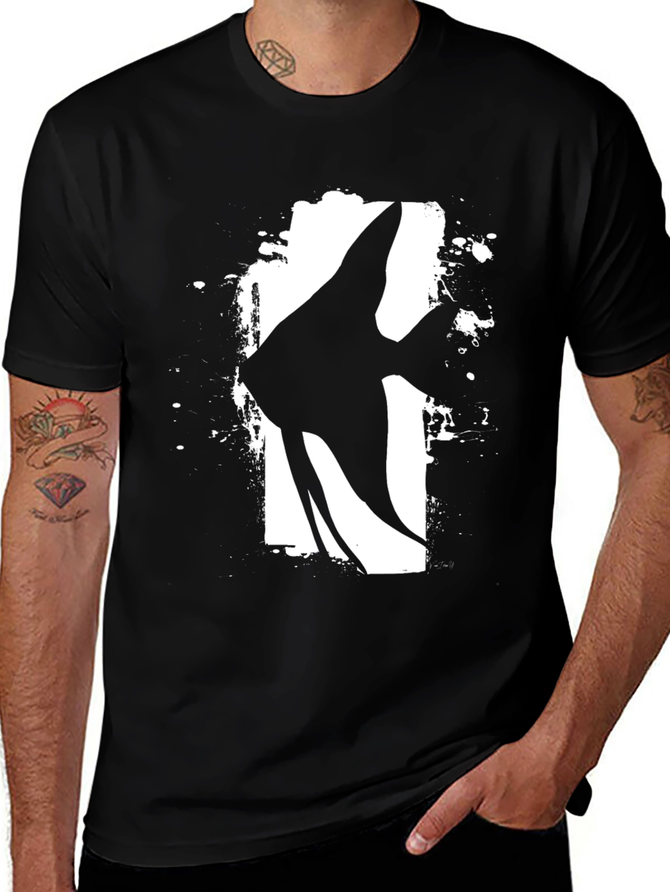 Variant 24 of Angelfish Graphic T-Shirt - Black