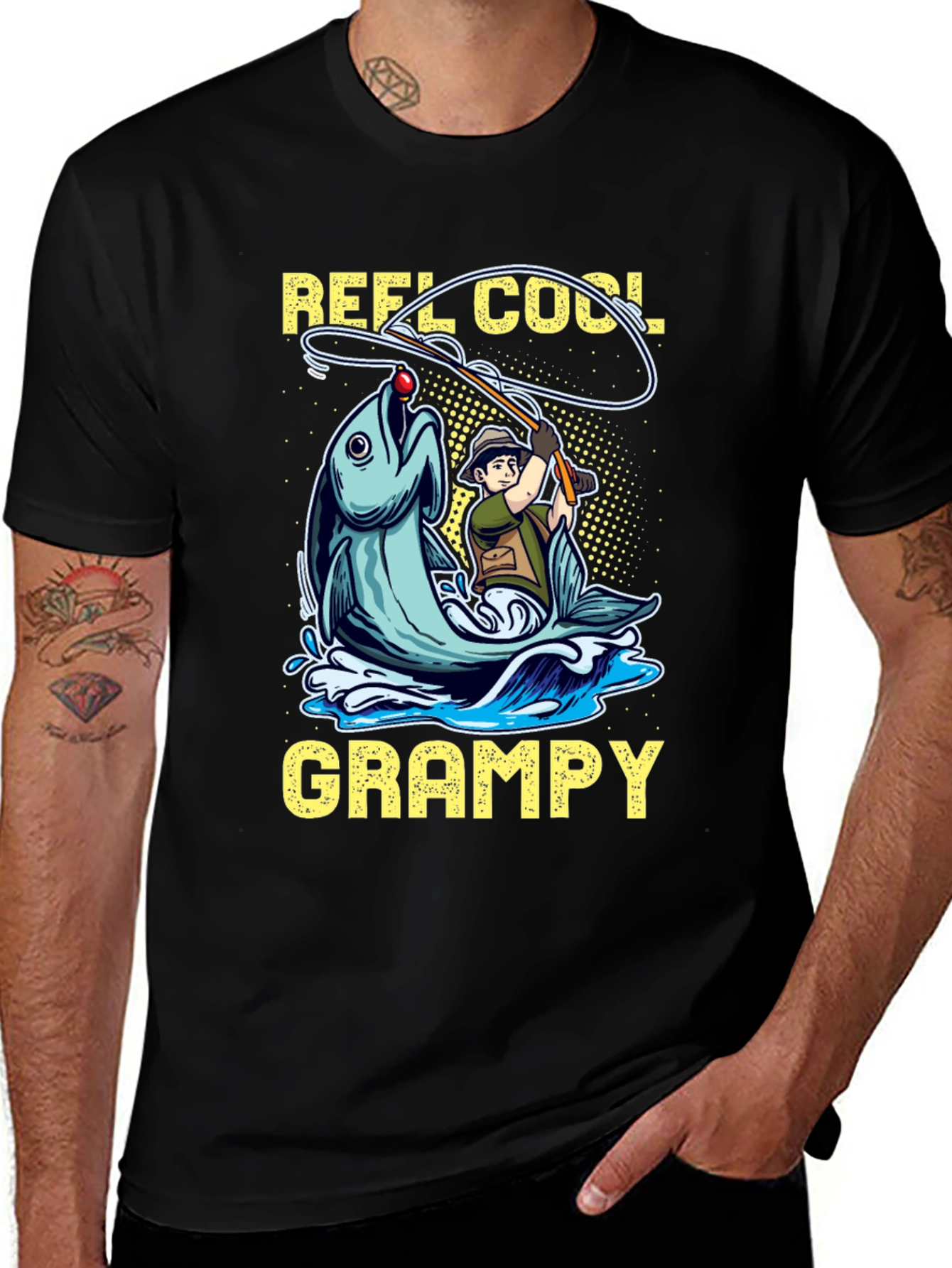 Variant 14 of Reel Cool Grampy Fishing T-Shirt