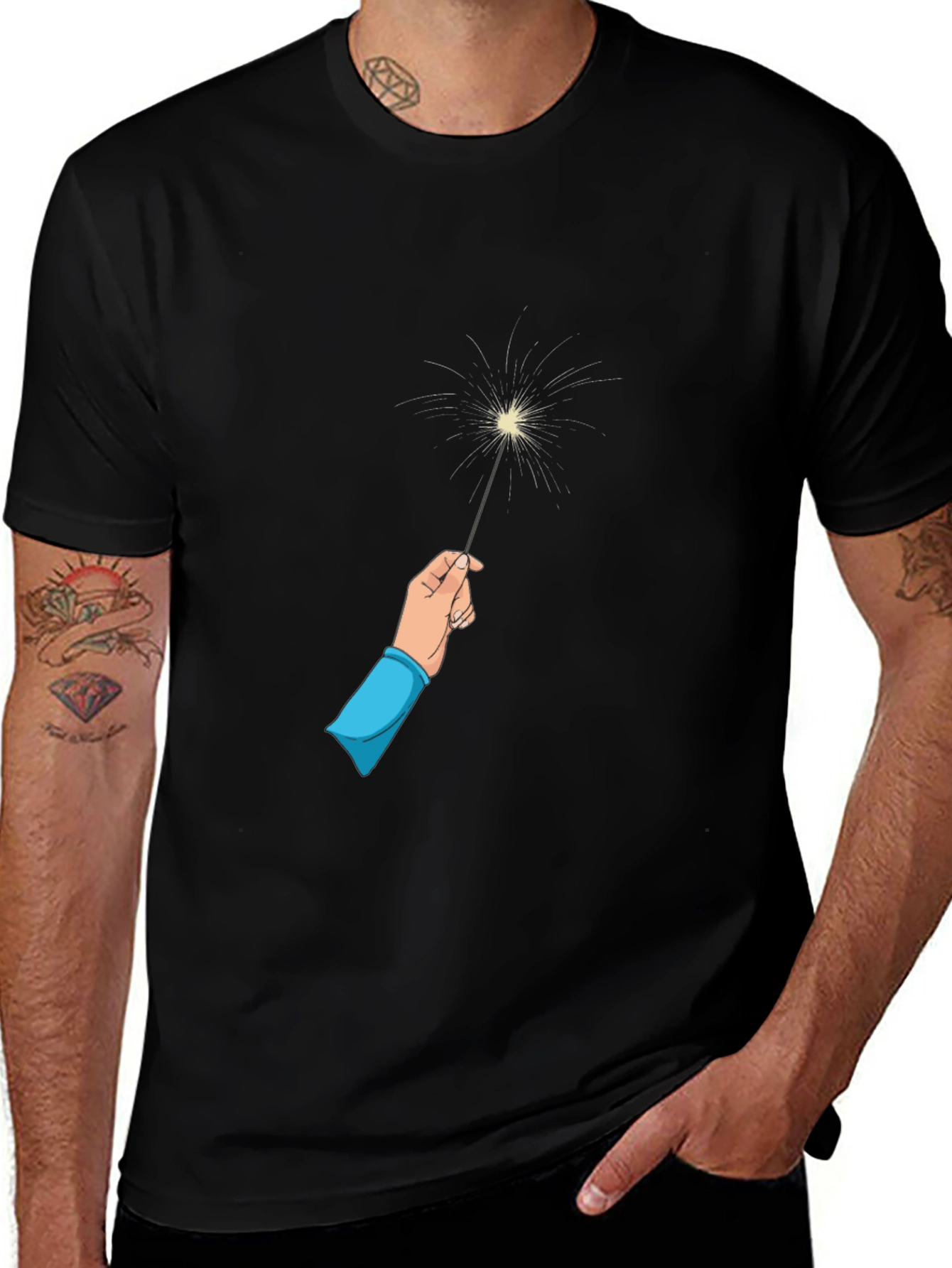 Variant 22 of Sparkler Graphic Black Tee