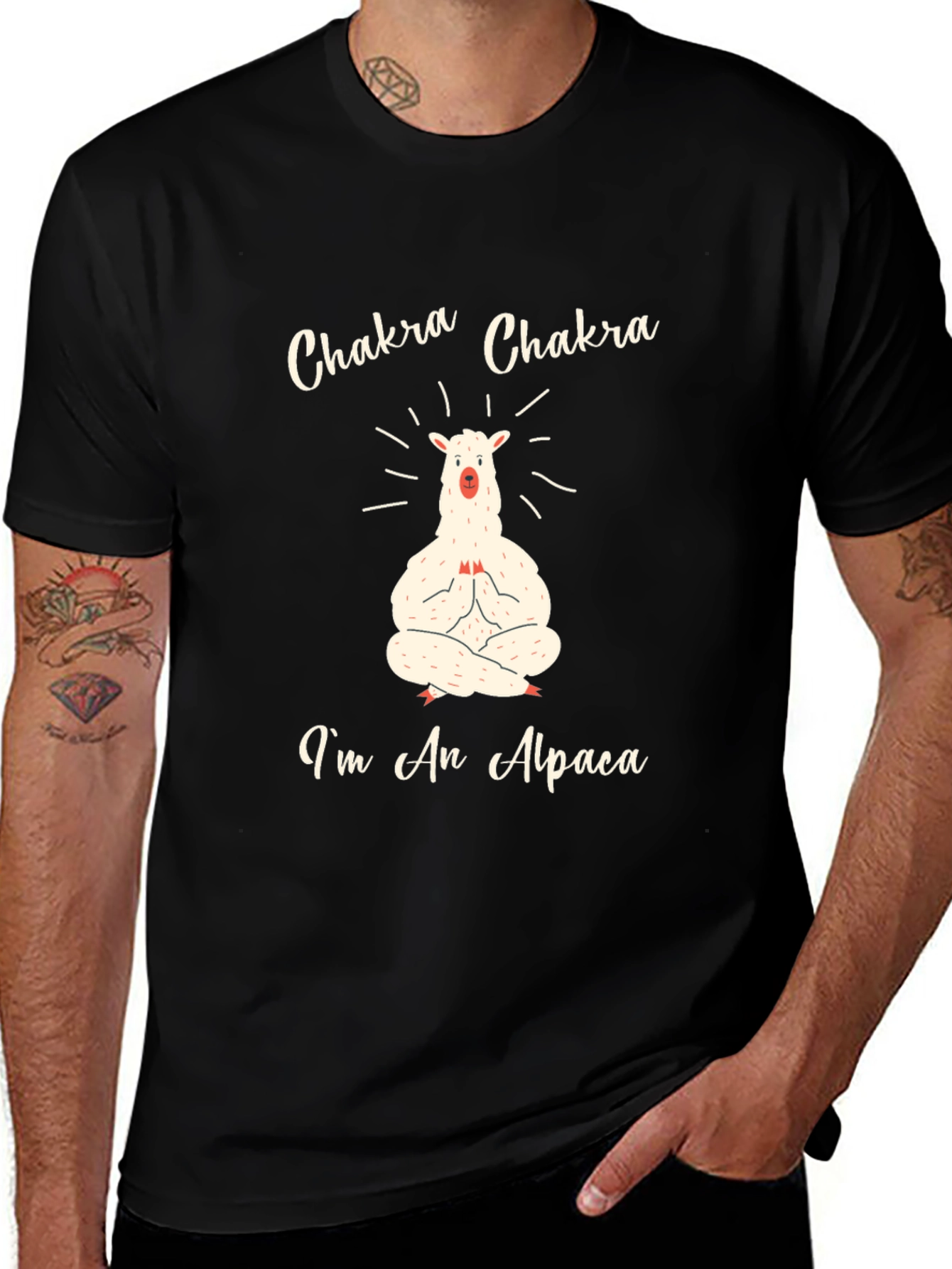 Variant 2 of Chakra Alpaca T-Shirt - Meditating Animal Tee