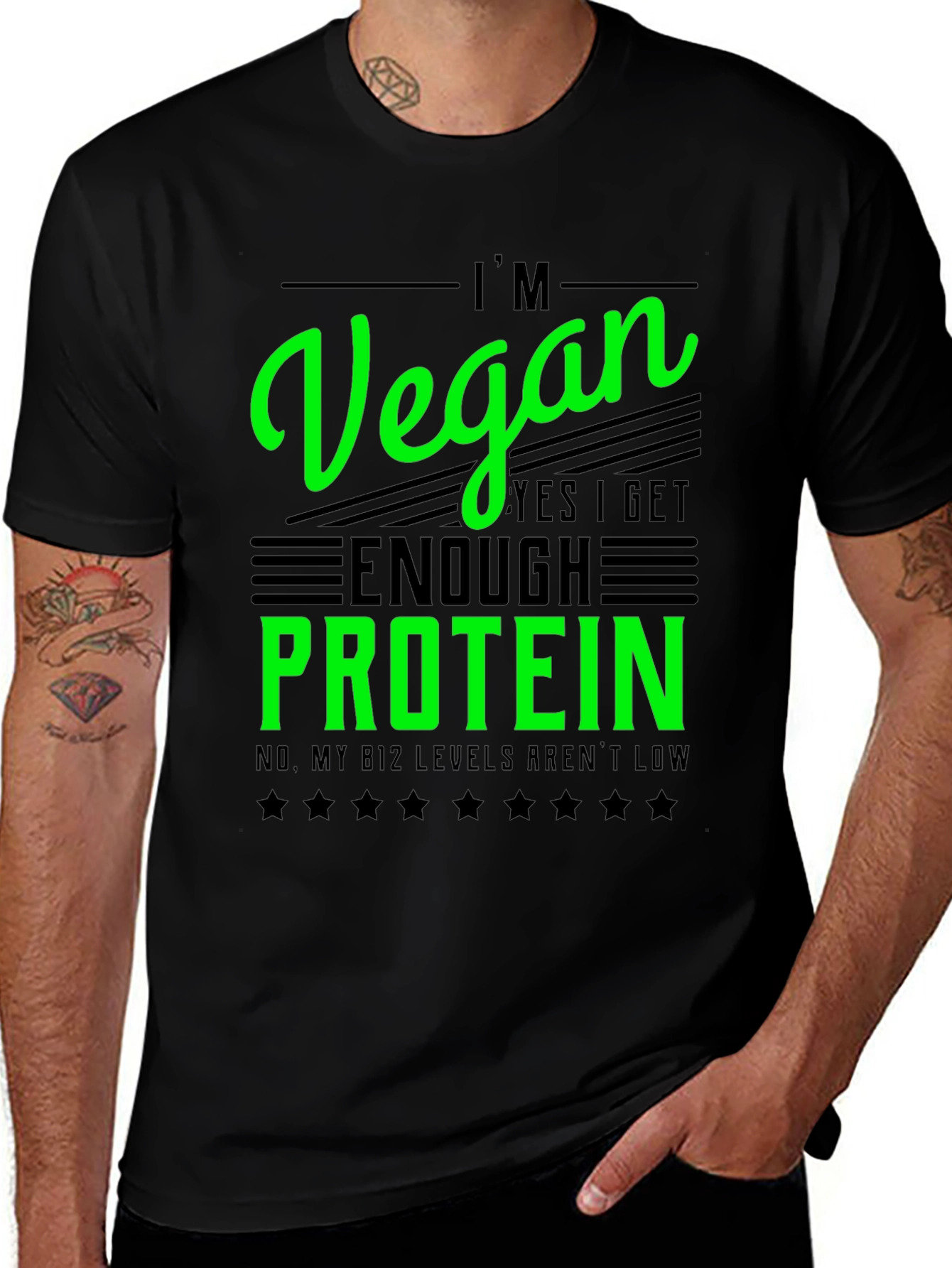I'm Vegan T-Shirt - Get Enough Protein Funny Tee