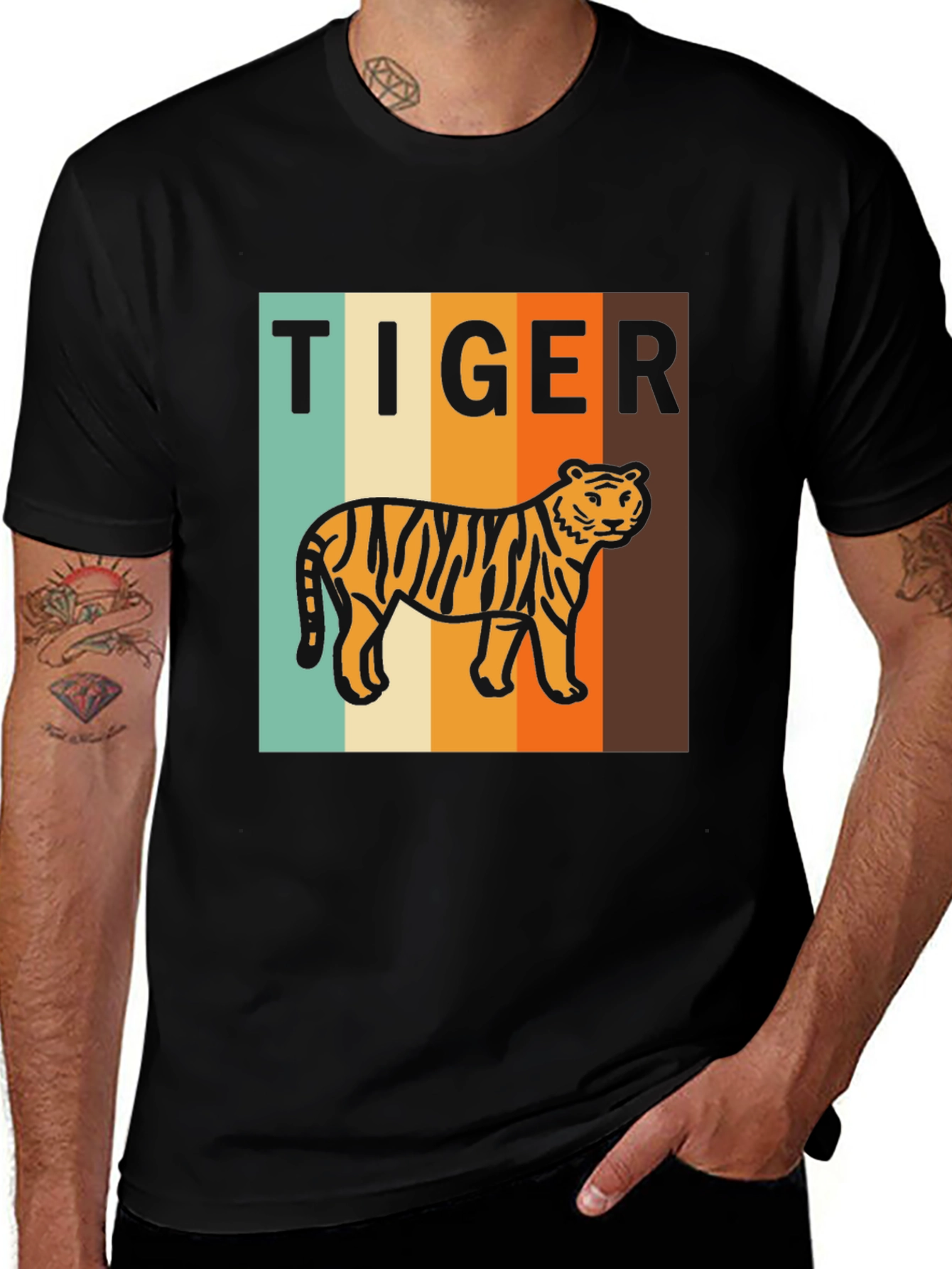 Variant 10 of Retro Tiger Graphic T-Shirt - Vintage Style Tee