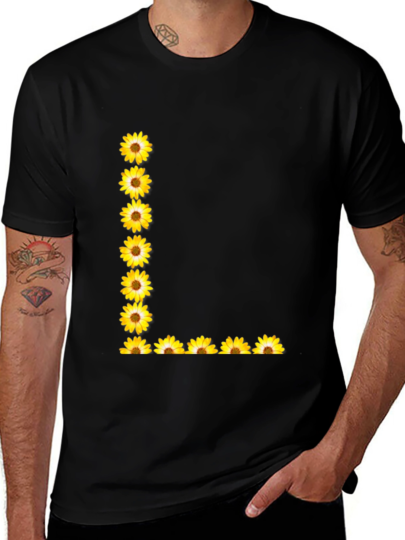 Variant 28 of Floral L Black T-Shirt