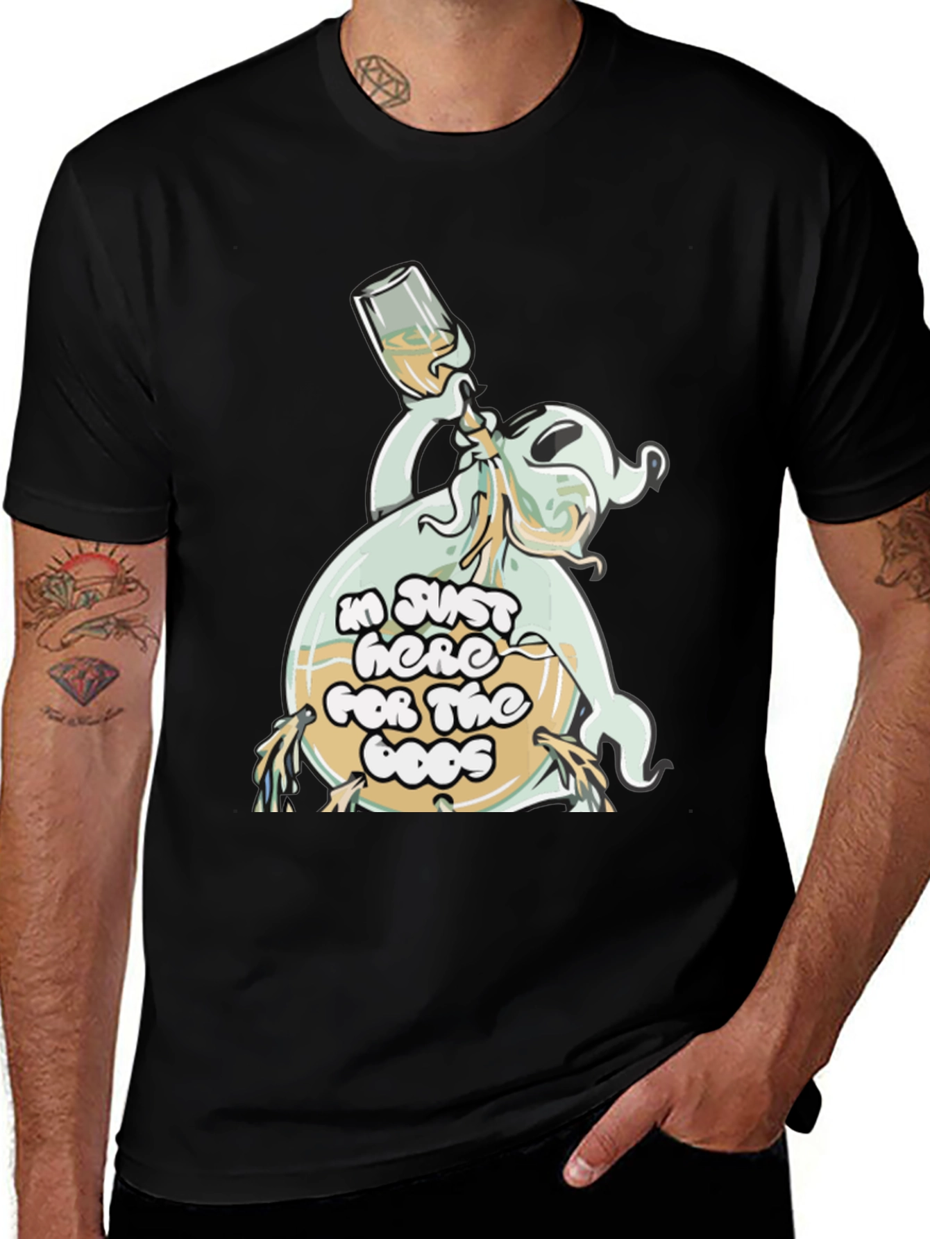 Variant 21 of Booze Ghost Black T-Shirt