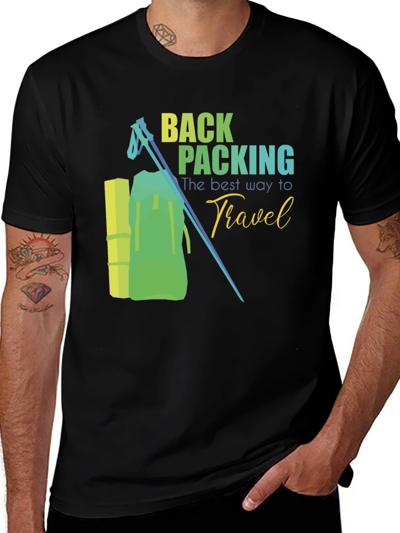 Variant 20 of Backpacking Travel Graphic Tee - Outdoor Adventure Shirt