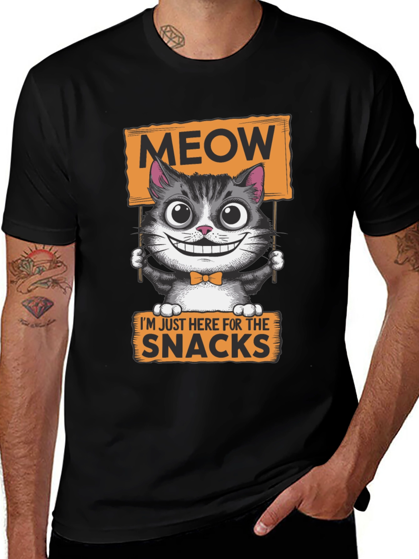 Variant 13 of Meow Snacks Cat Graphic T-Shirt