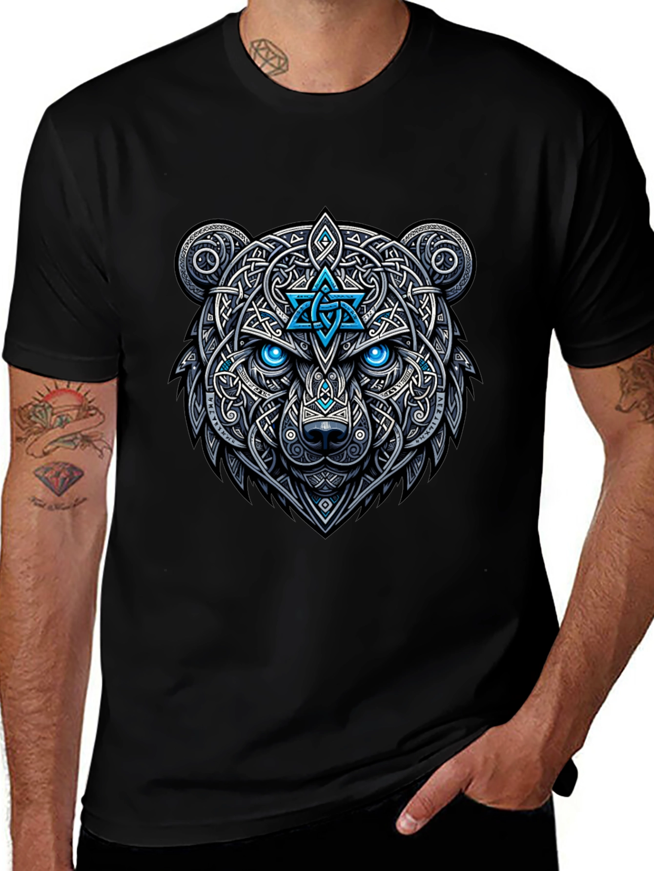 Variant 11 of Celtic Bear Graphic Tee - Black