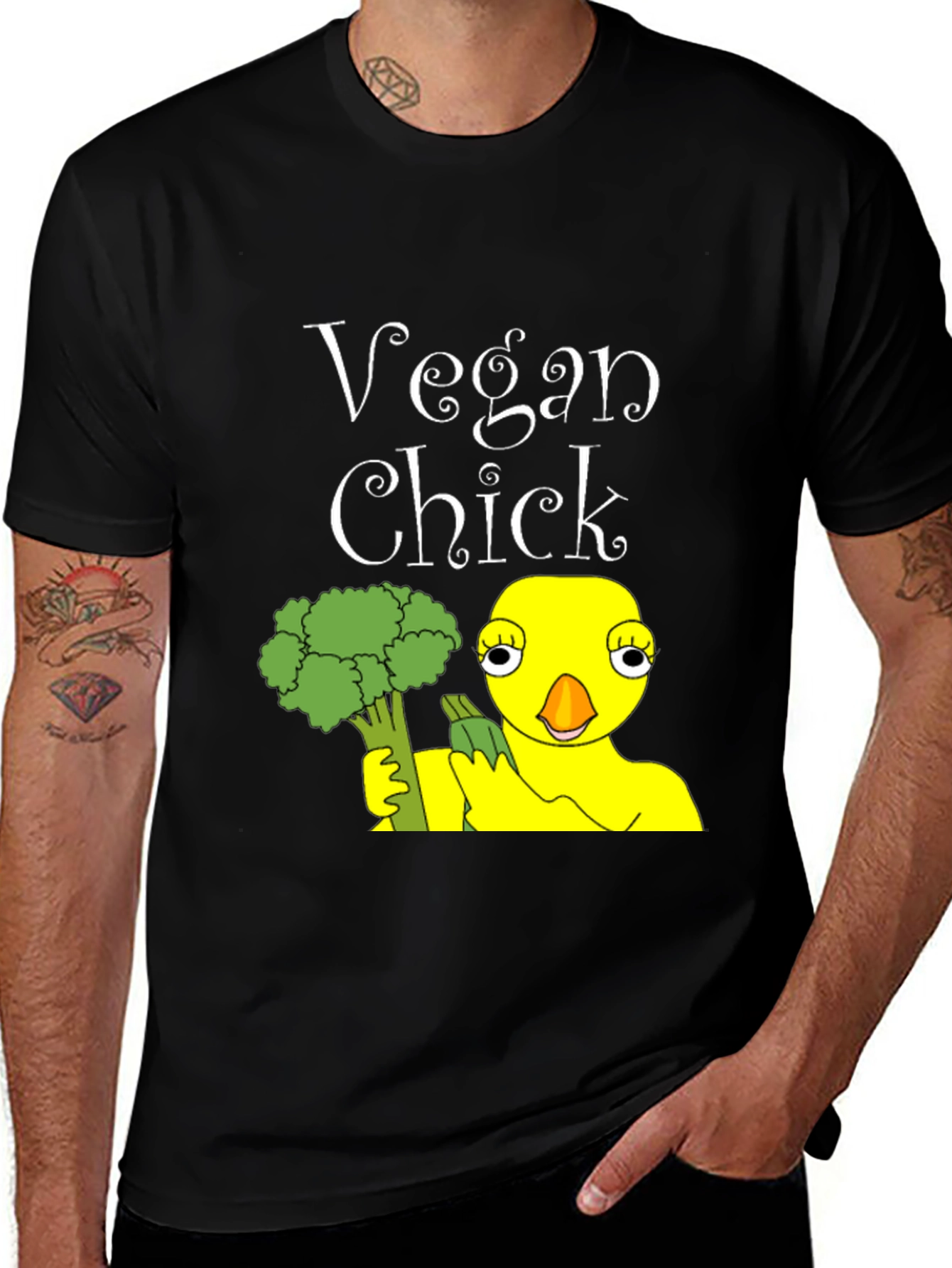 Variant 29 of Vegan Chick T-Shirt - Broccoli Lover Tee