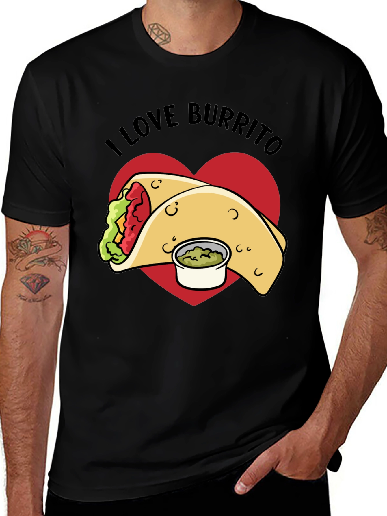 Variant 2 of I Love Burrito Graphic T-Shirt
