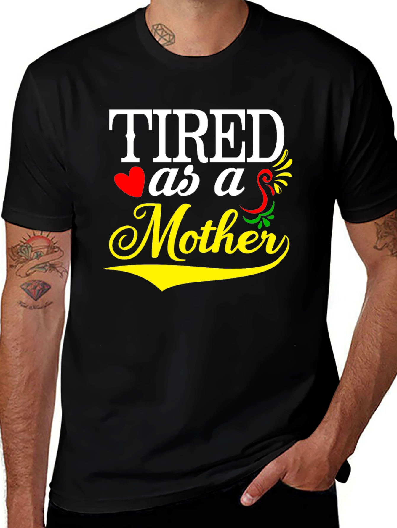 Variant 14 of Tired As A Mother Black Graphic Tee