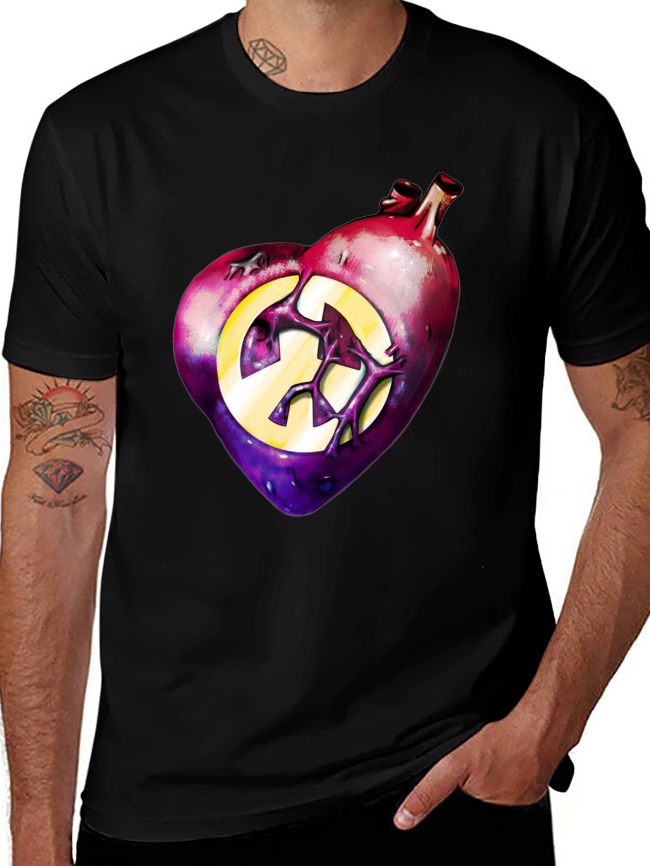 Variant 24 of Heart Peace Sign Graphic Tee