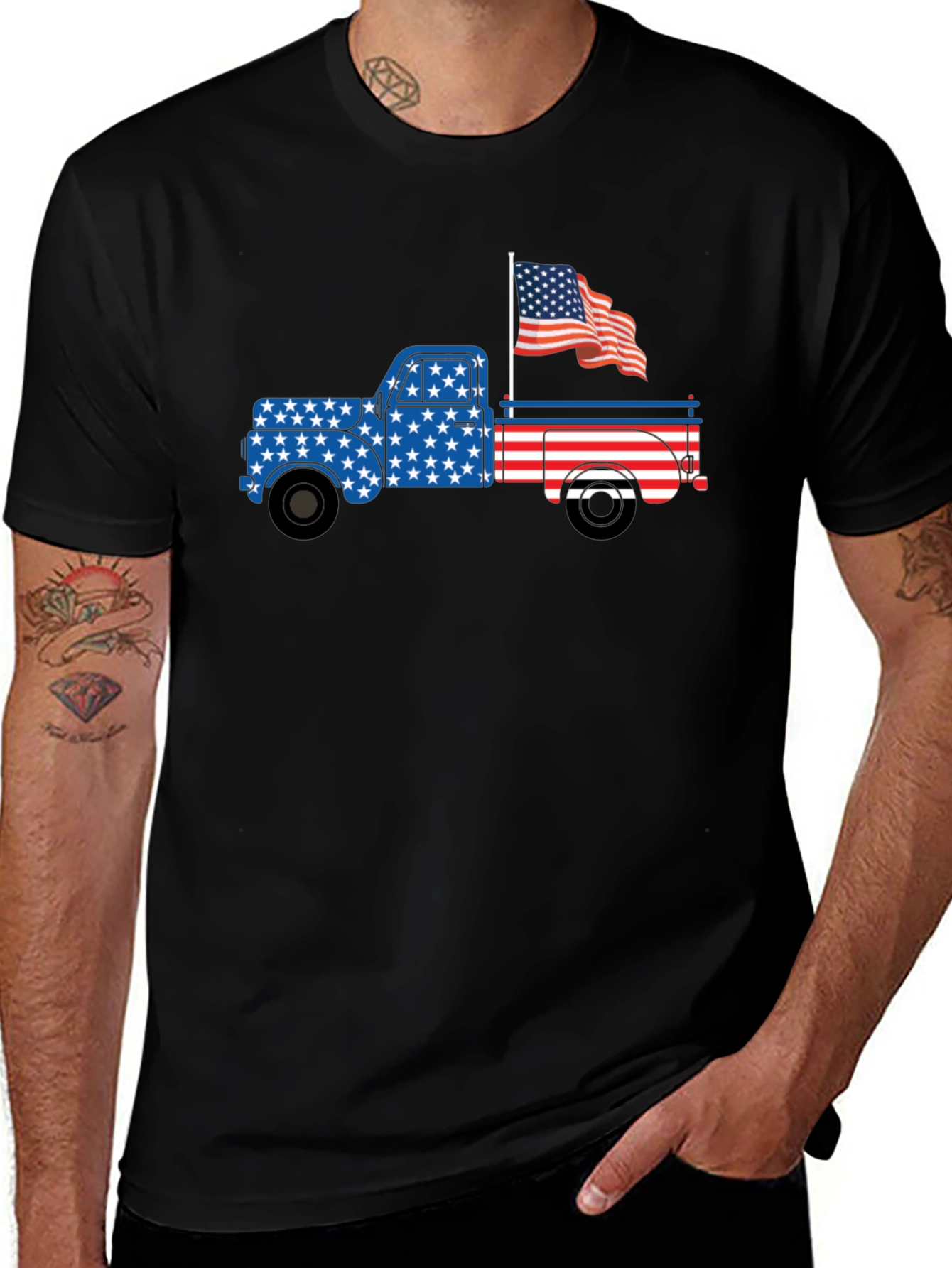 Variant 25 of Patriotic Truck Graphic T-Shirt