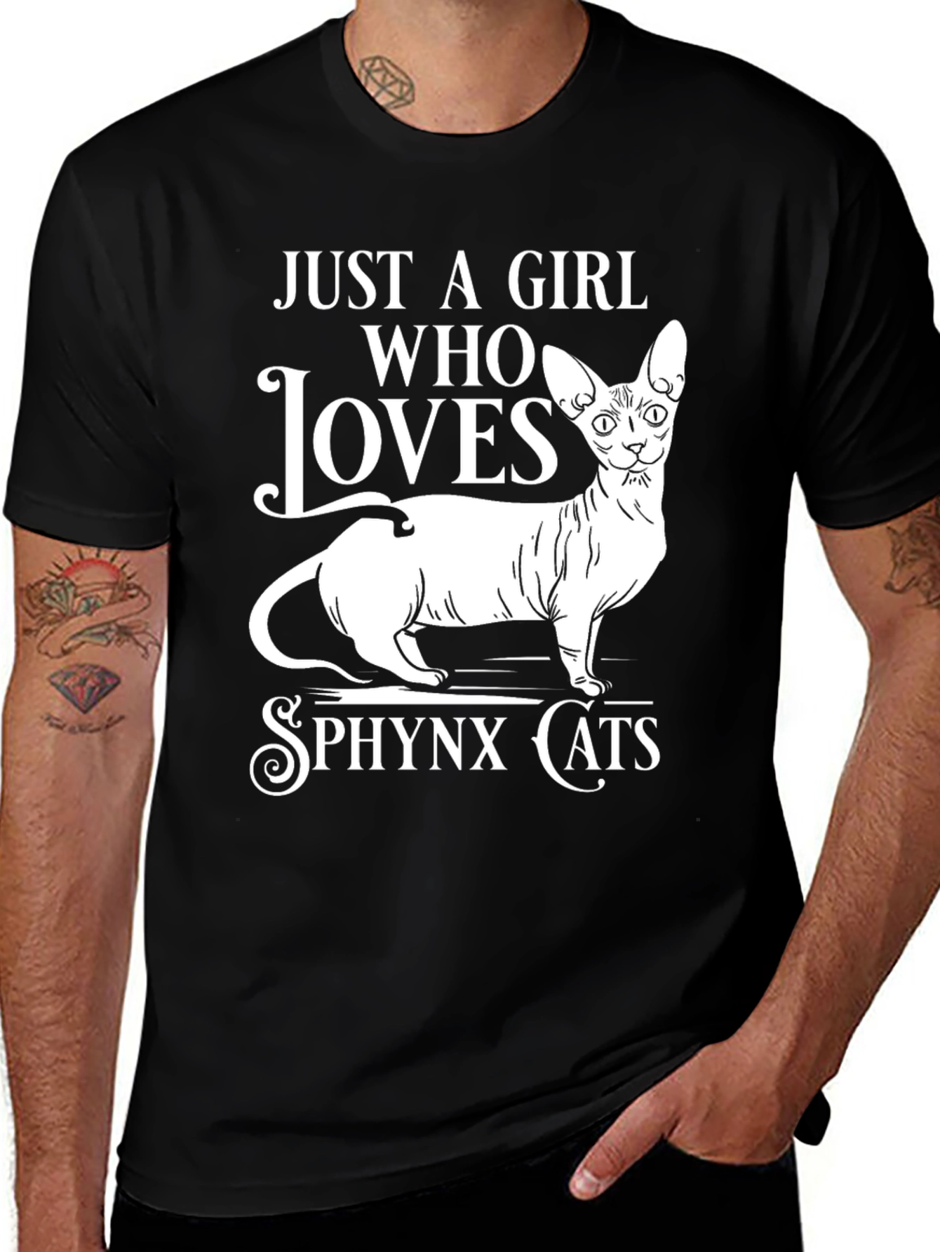 Sphynx Cat Lover T-Shirt - Just a Girl Who Loves Cats!