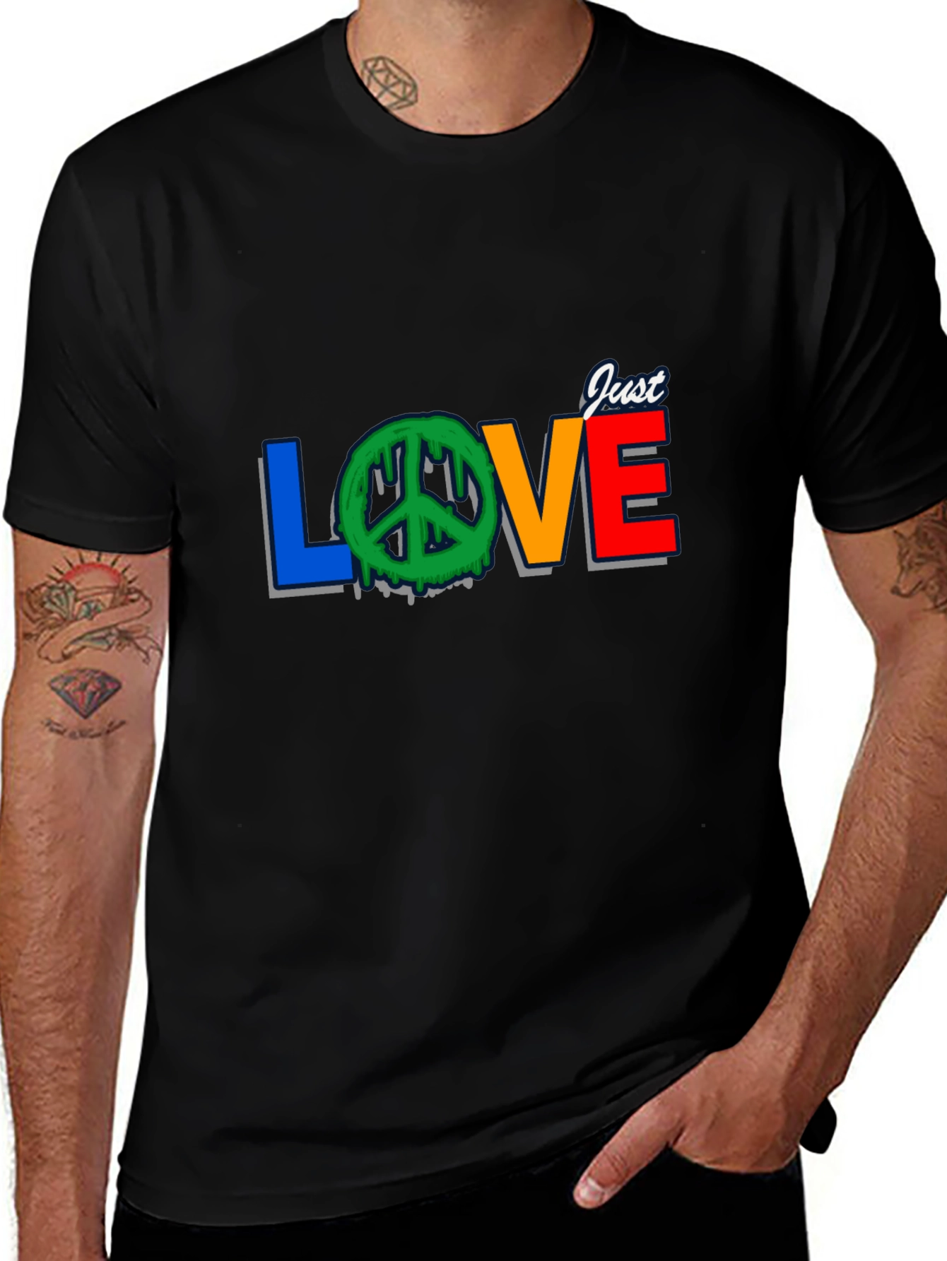 Variant 28 of Just Love Peace Sign Graphic Tee