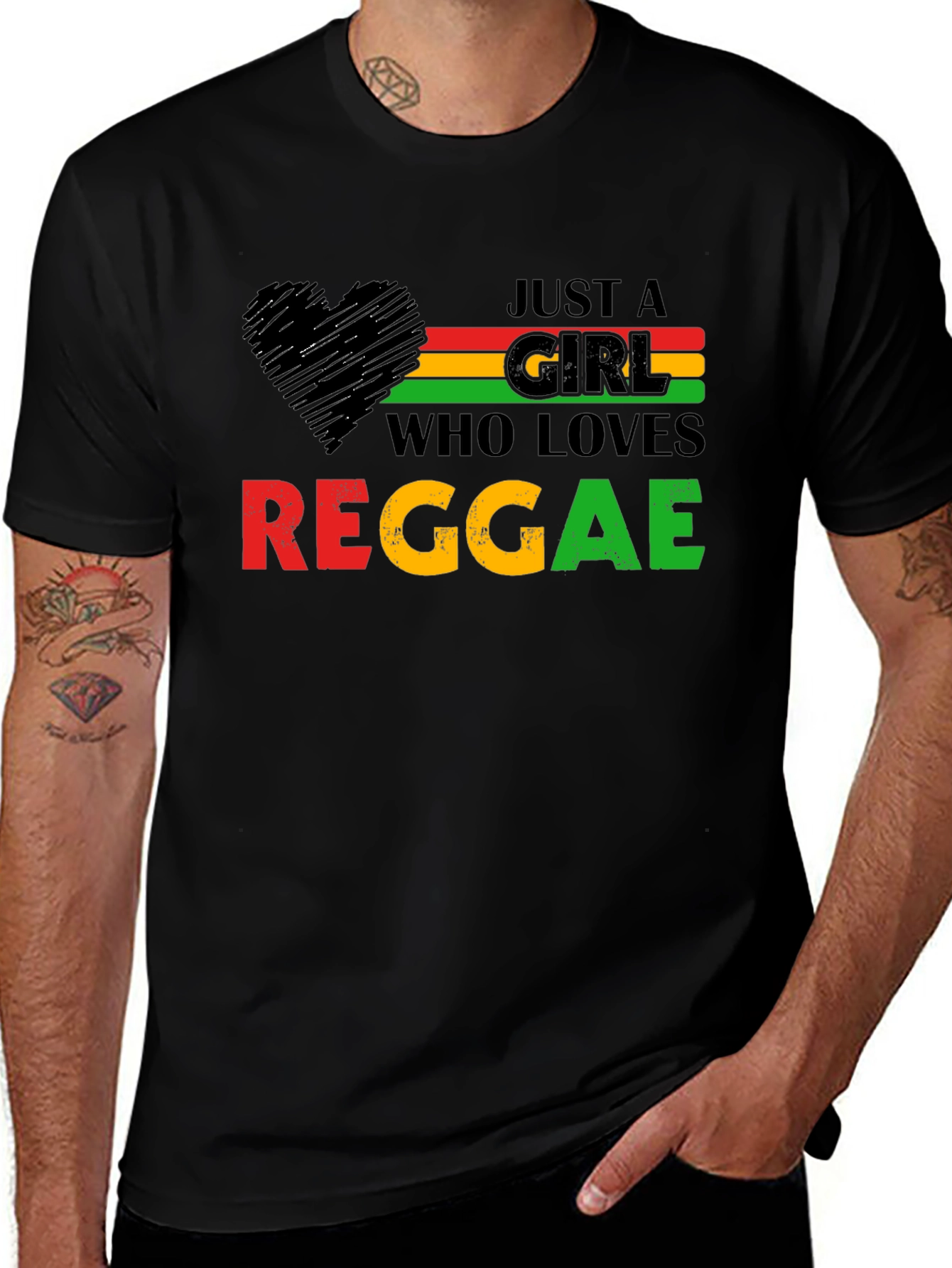 Variant 25 of Reggae Lover T-Shirt - Just A Girl Who Loves Reggae Tee