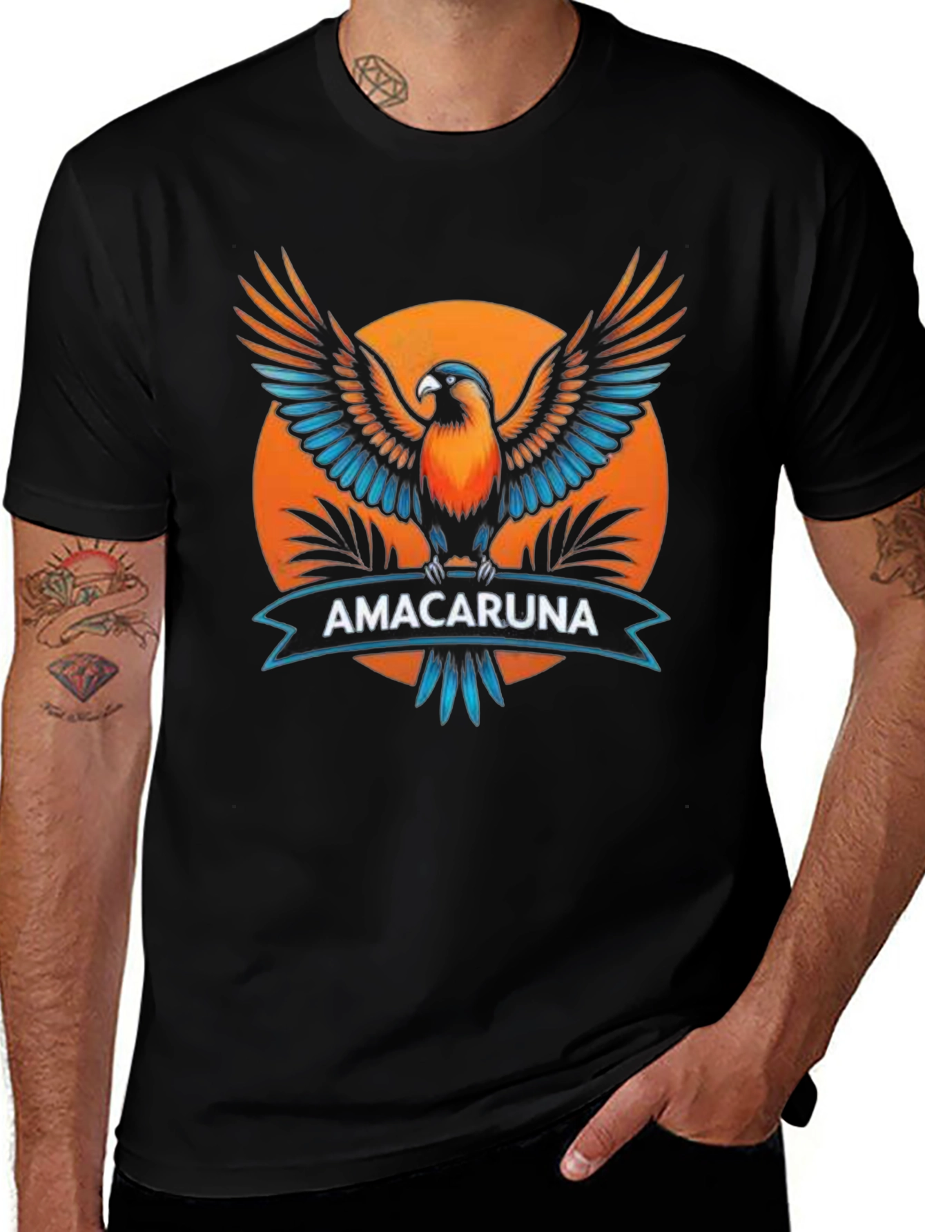 Variant 11 of Amacaruna Eagle Graphic T-Shirt - Black