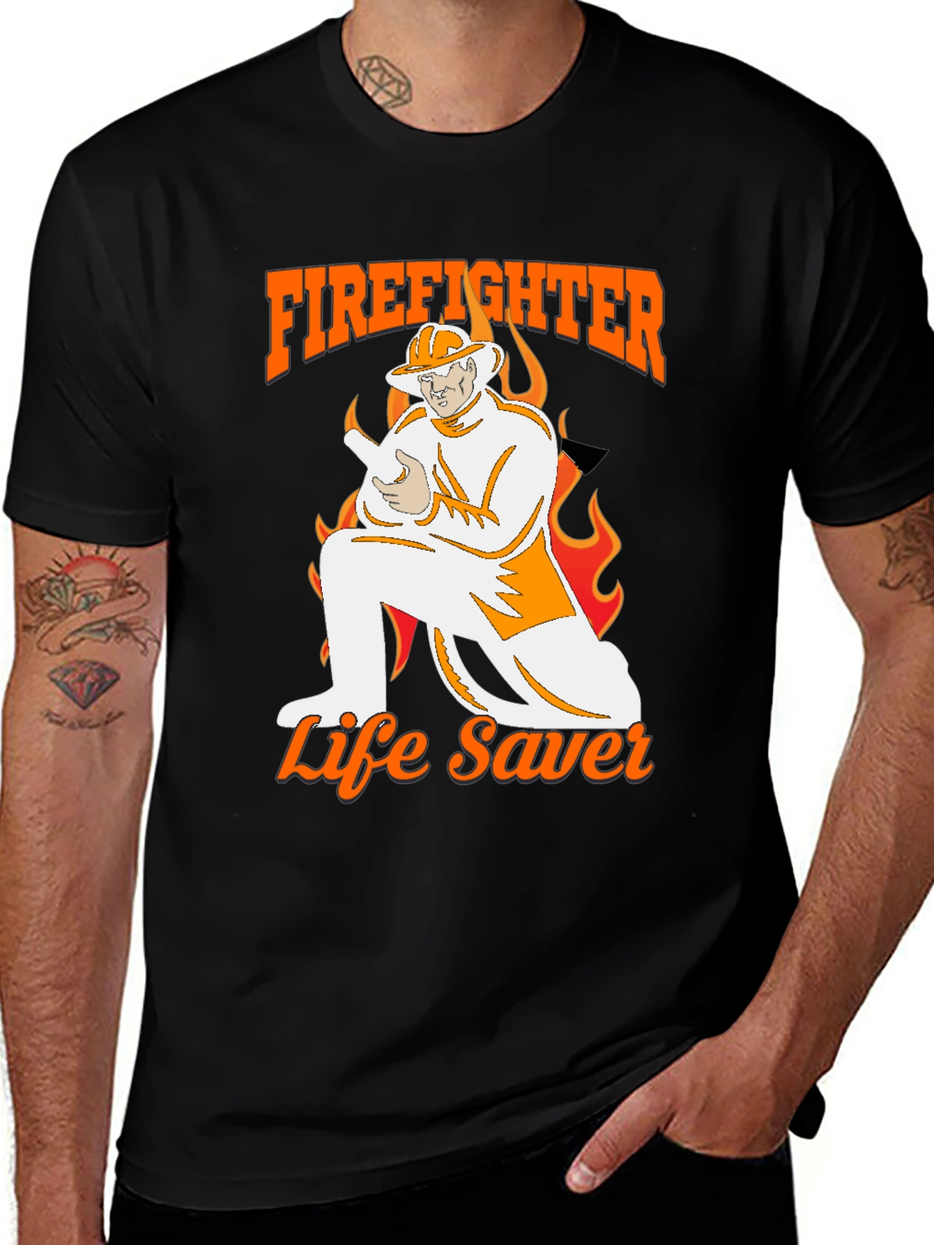 Variant 13 of Firefighter Life Saver Graphic Tee