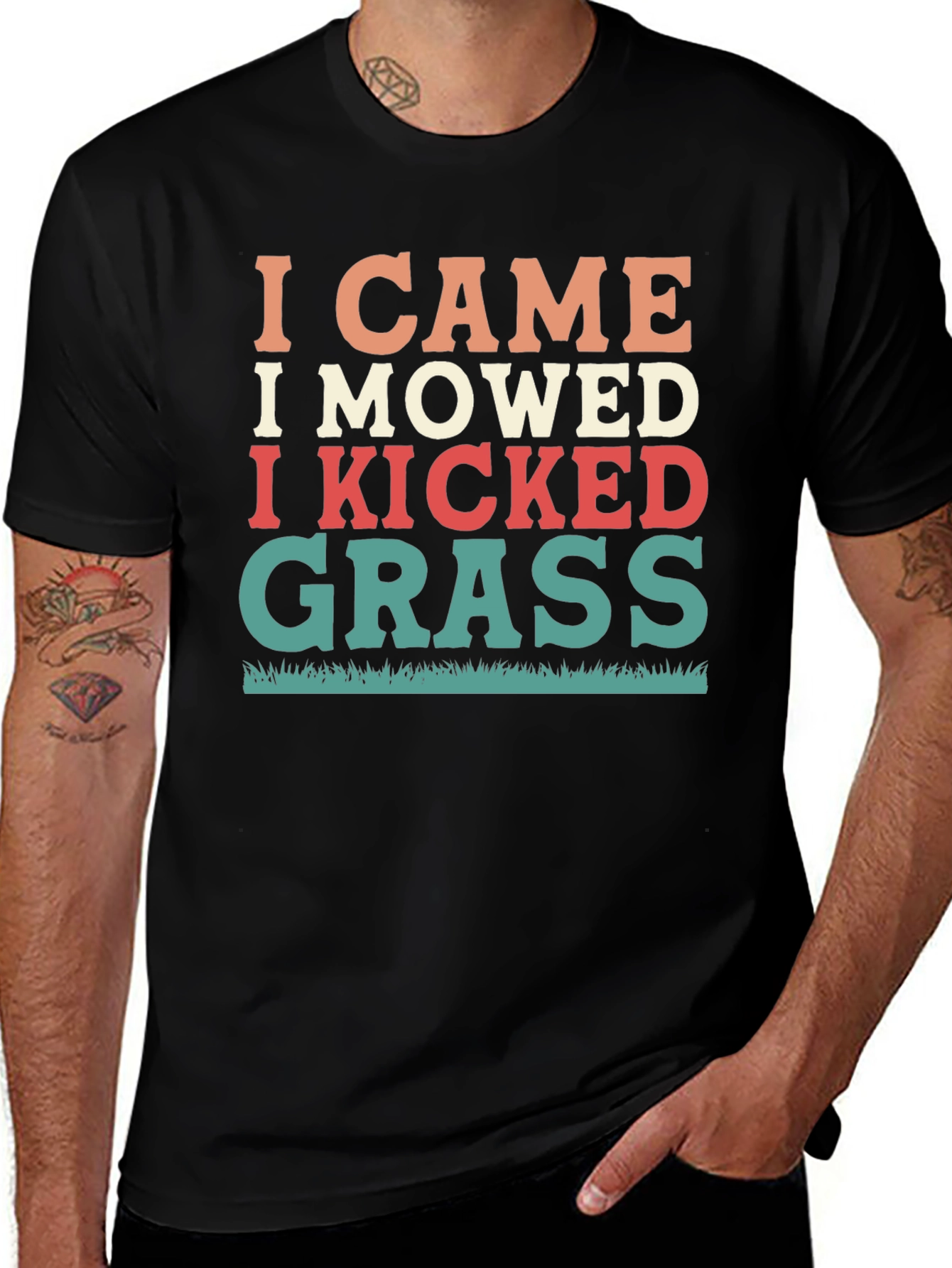 Variant 23 of I Came I Mowed I Kicked Grass T-Shirt