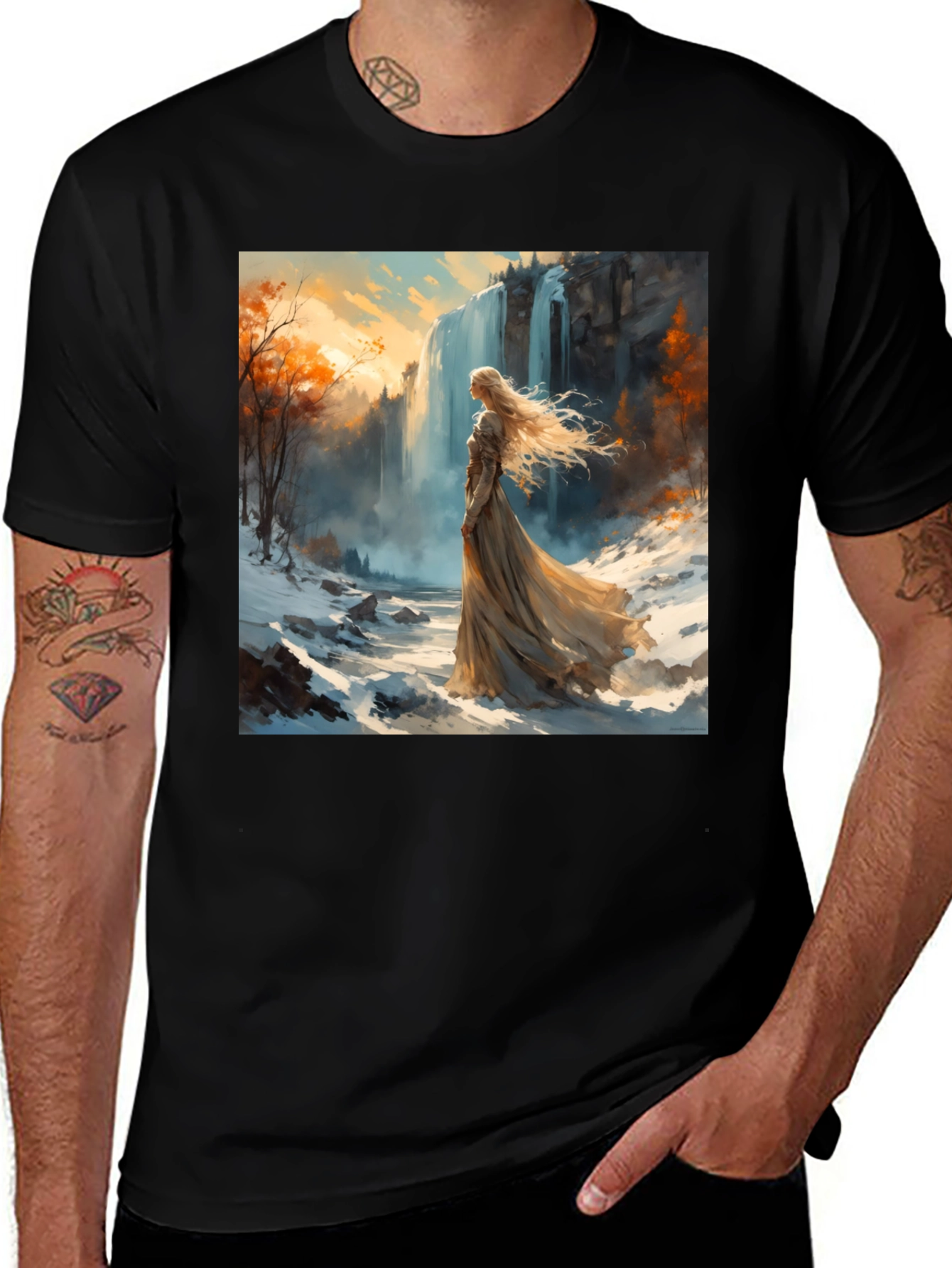 Variant 8 of Winter Queen Graphic Tee - Fantasy Art T-Shirt