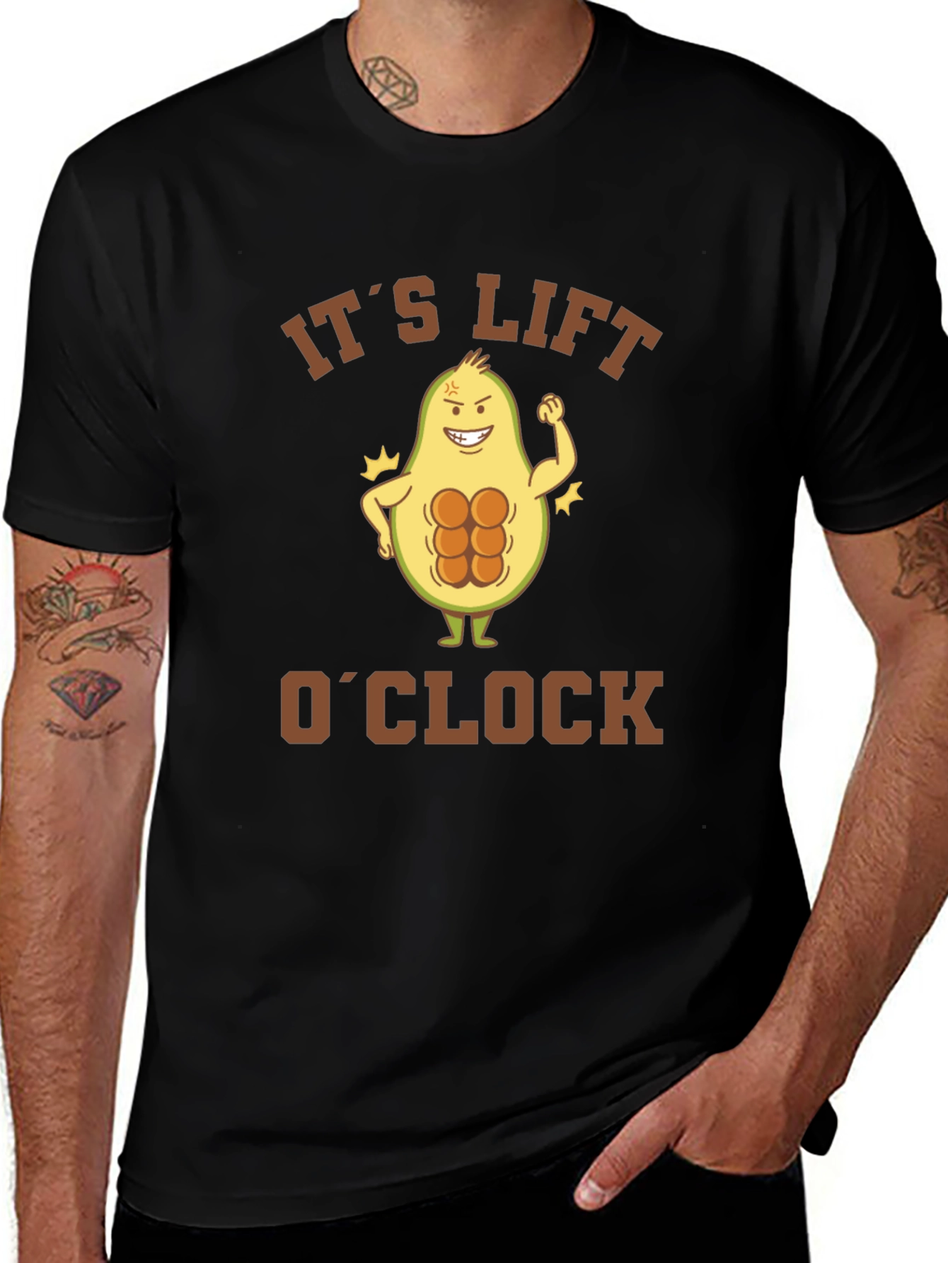 Variant 20 of Funny Avocado Lift O'Clock T-Shirt - Gym Humor!