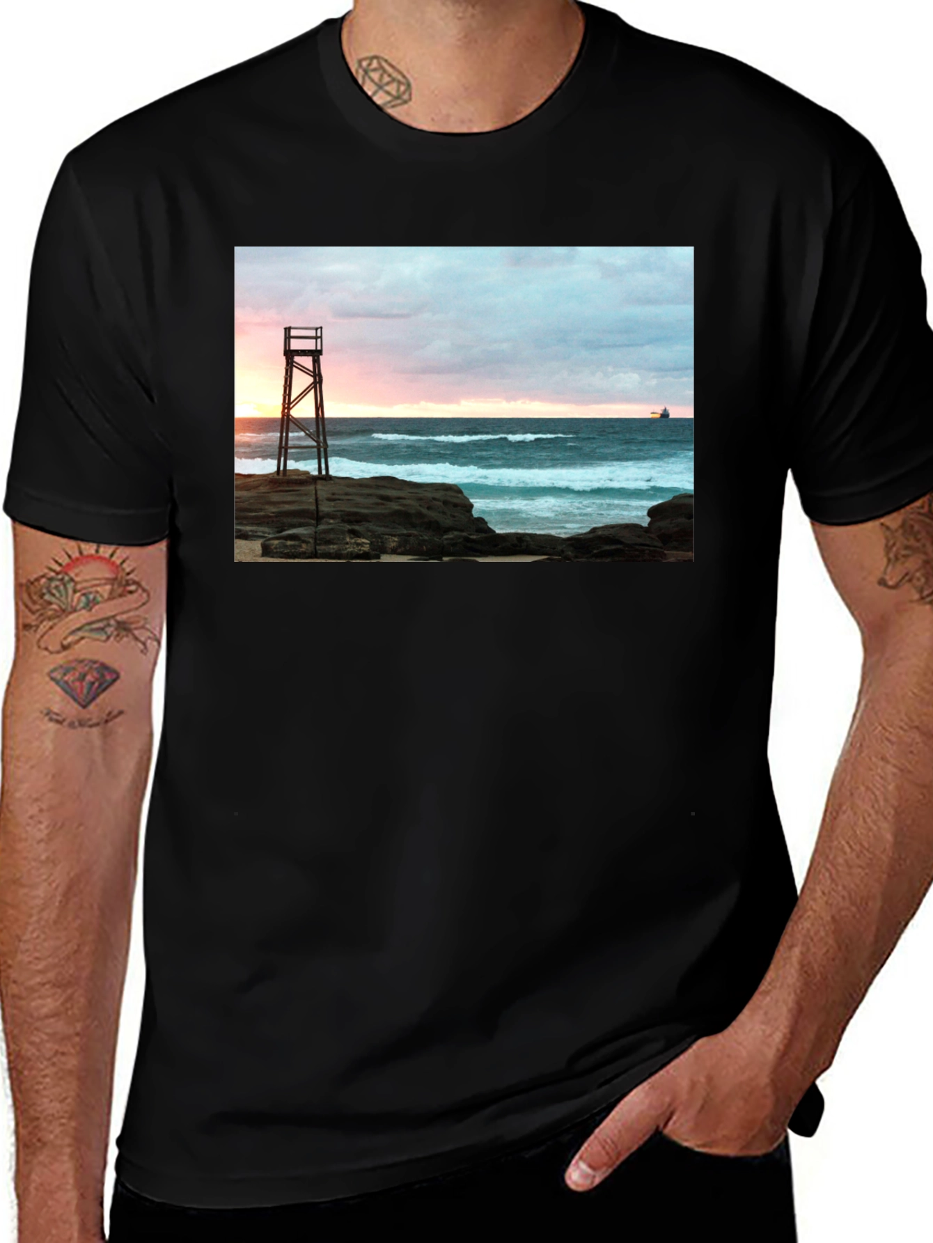 Variant 19 of Ocean View Sunset Graphic Tee