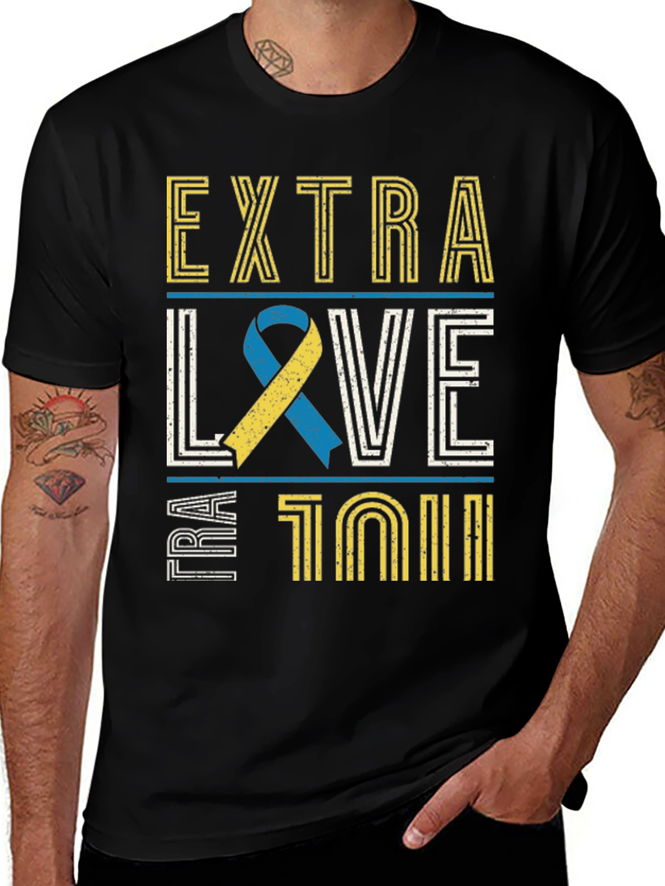 Extra Love T21 Black Graphic Tee