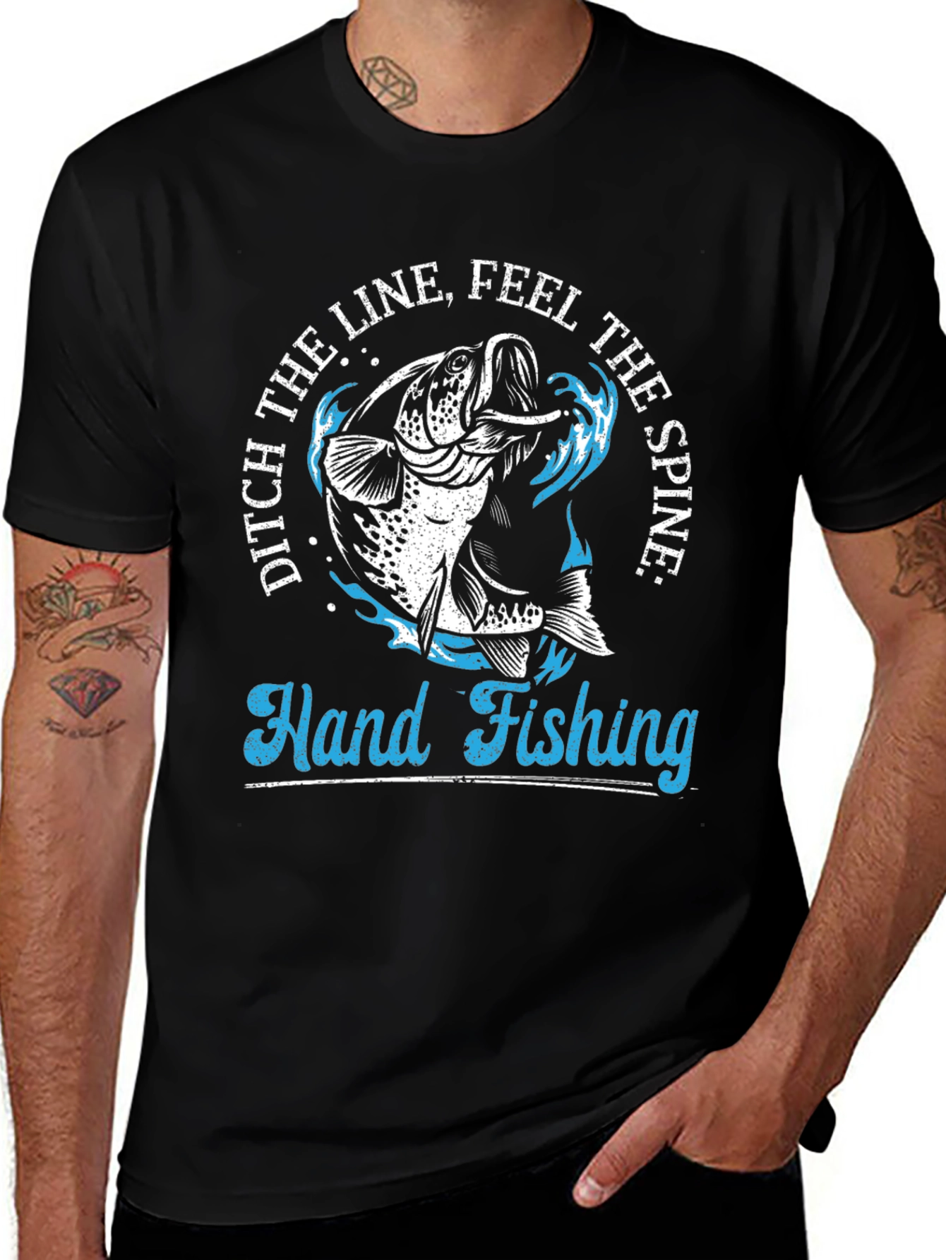 Hand Fishing Graphic Tee - Ditch the Line!