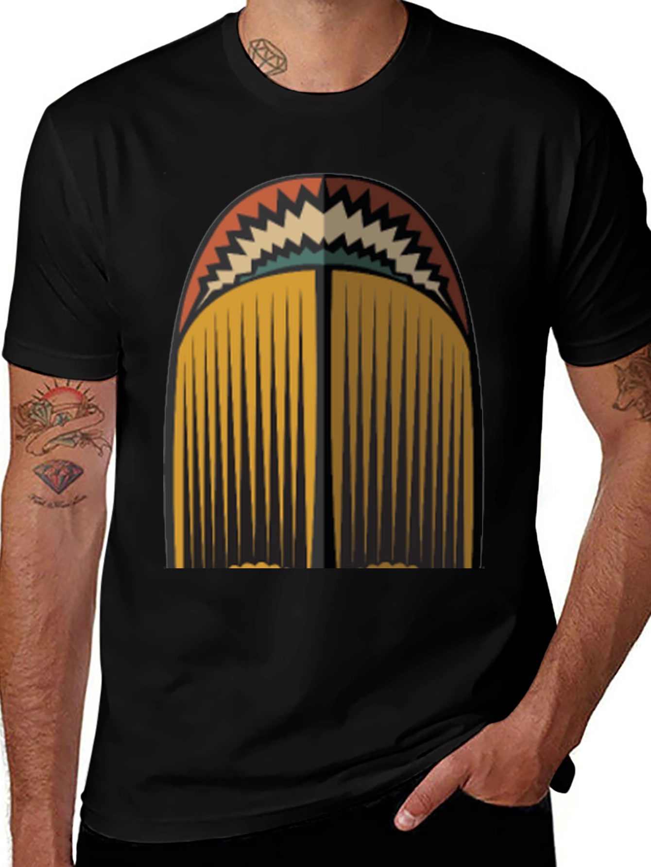 Variant 12 of Retro Geometric Tassel Graphic Tee