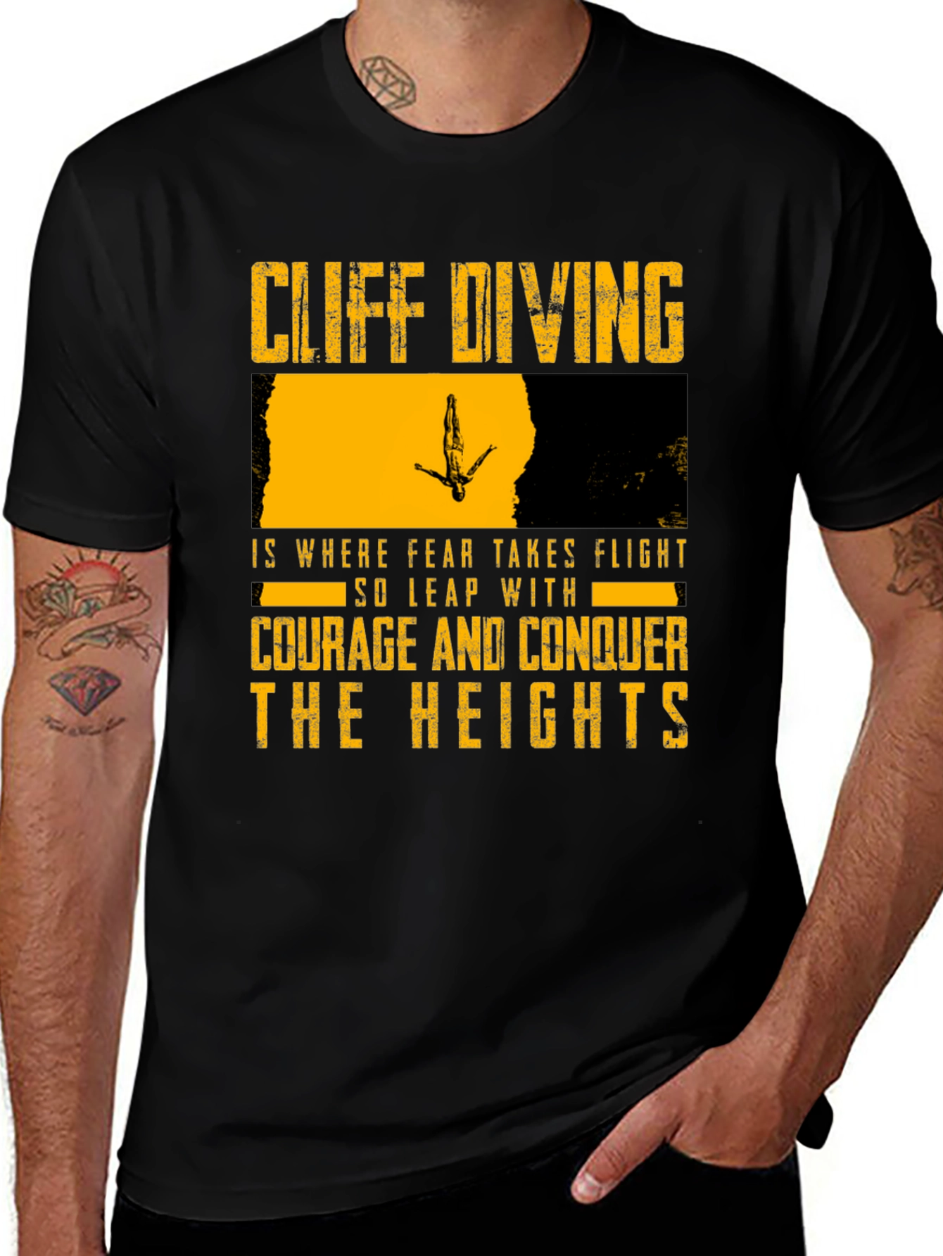Variant 16 of Cliff Diving T-Shirt: Conquer the Heights