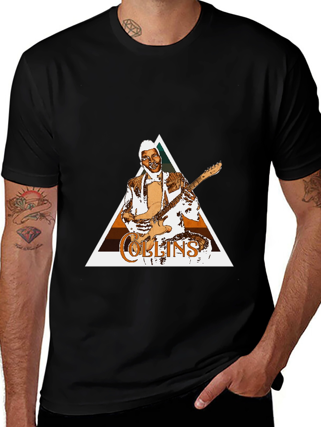 Collins Guitarist T-Shirt - Retro Design