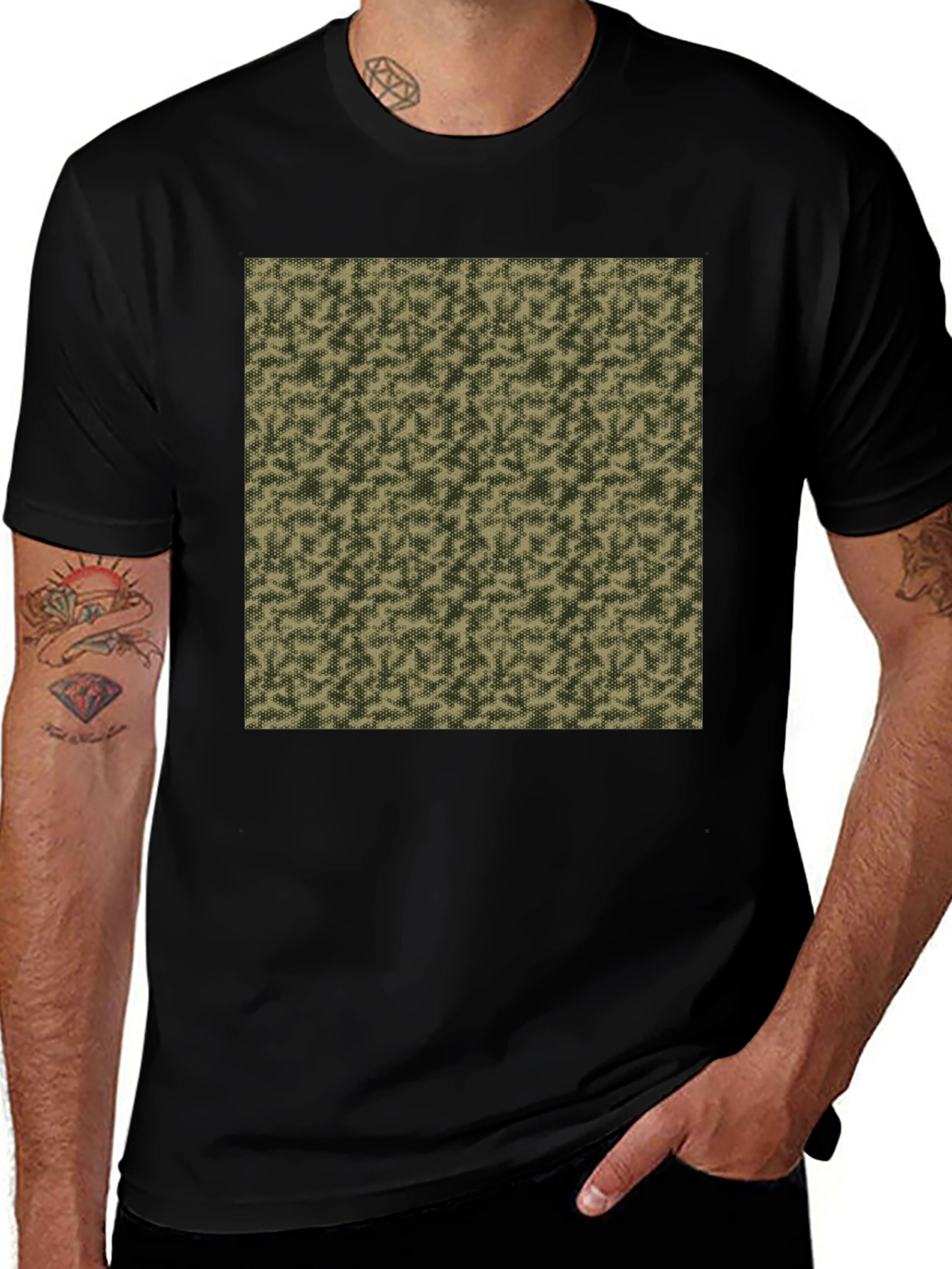 Variant 29 of Camouflage Patterned Crew Neck T-Shirt