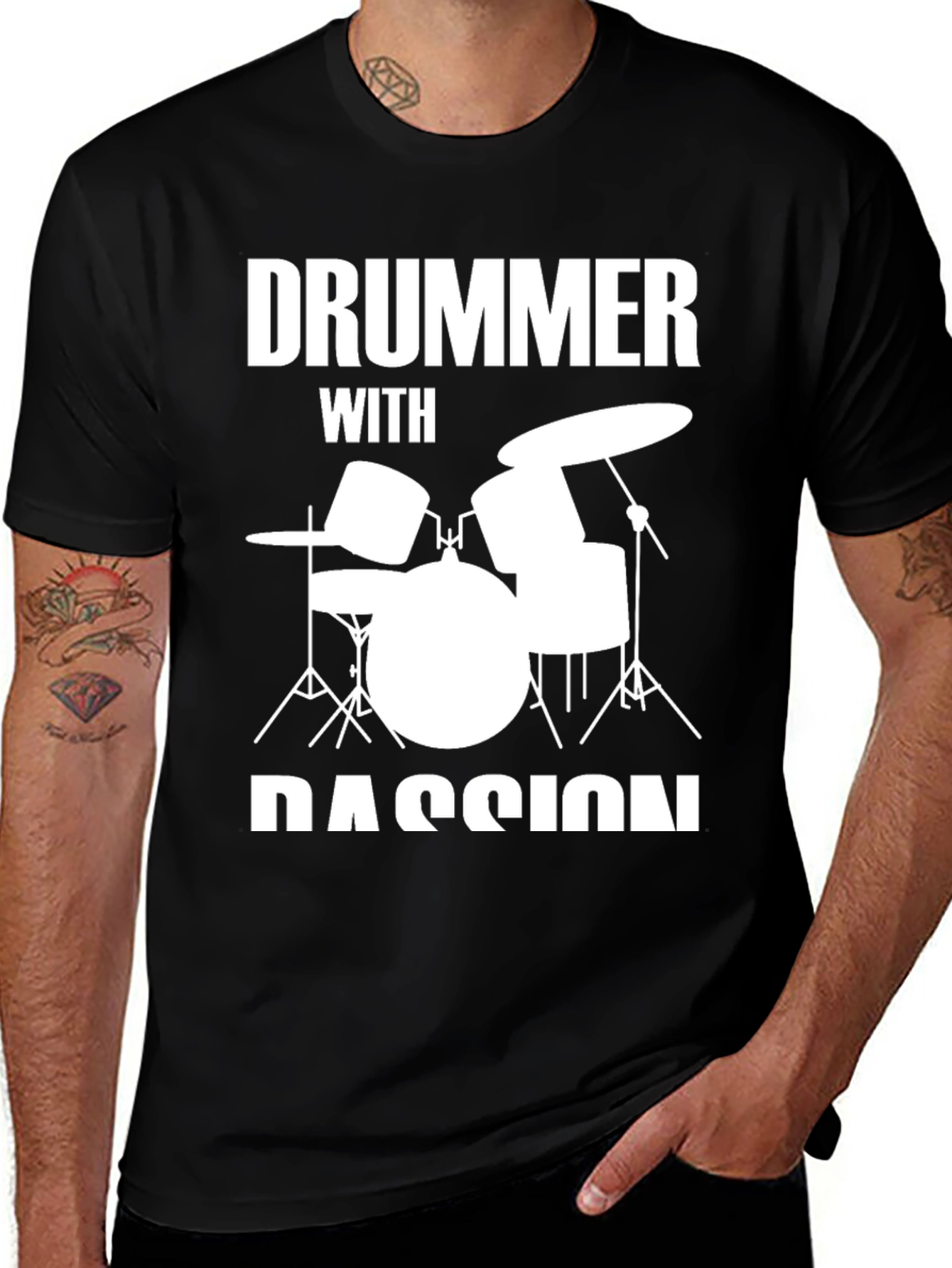 Variant 6 of Drummer with Passion T-Shirt - Music Lover Tee