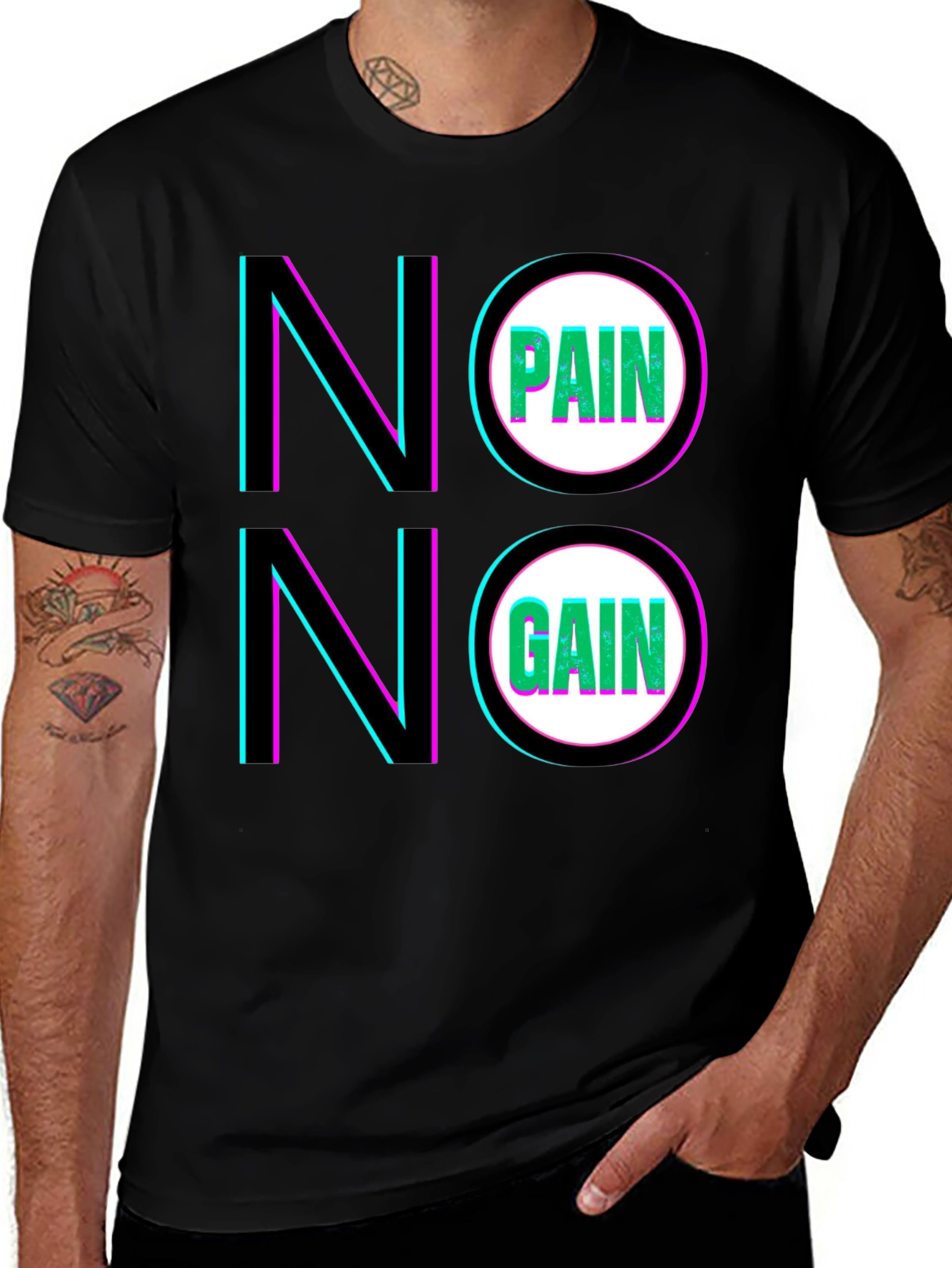 Variant 25 of No Pain No Gain Graphic T-Shirt