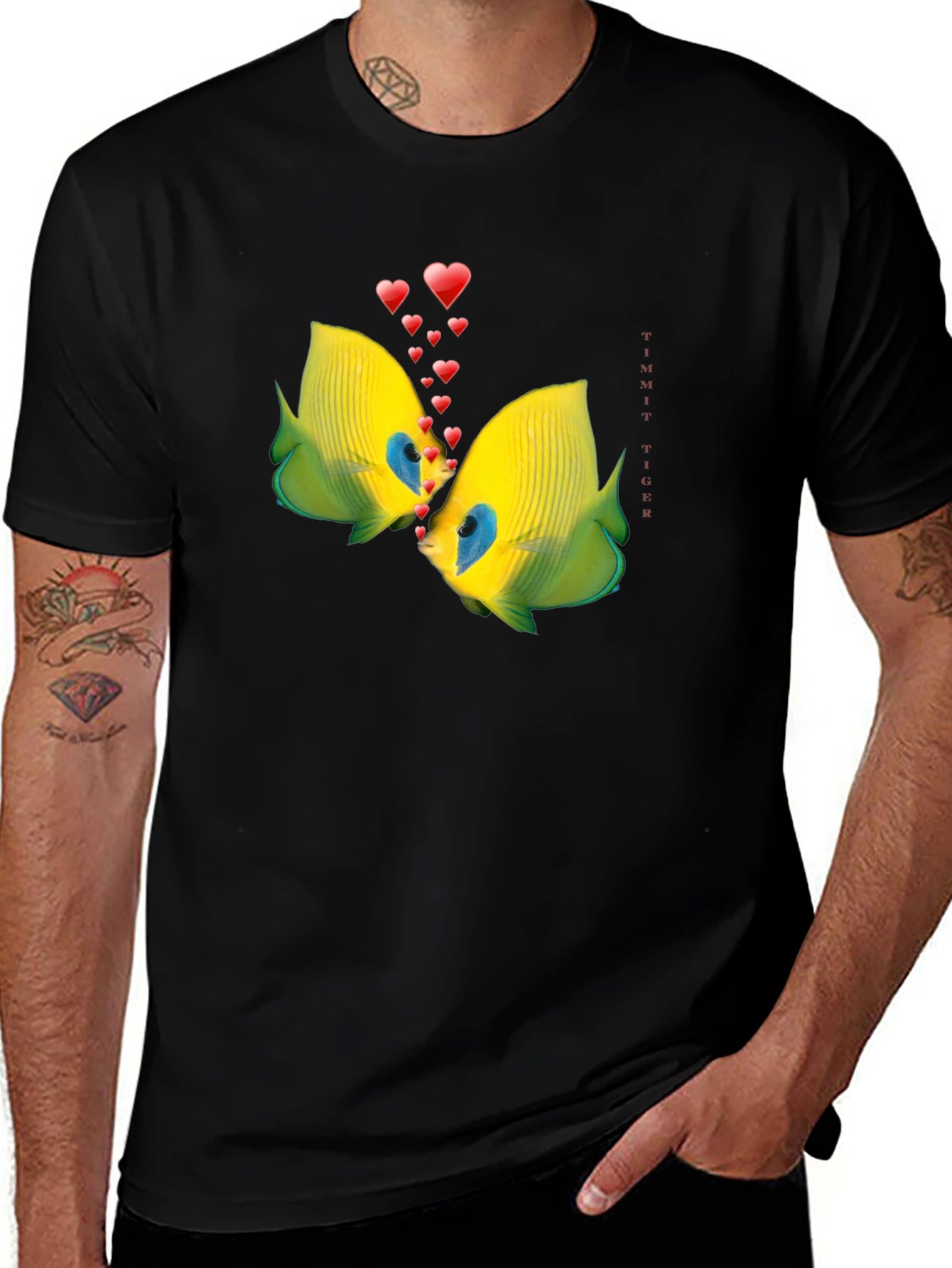 Variant 30 of Tropical Fish Love Black T-Shirt