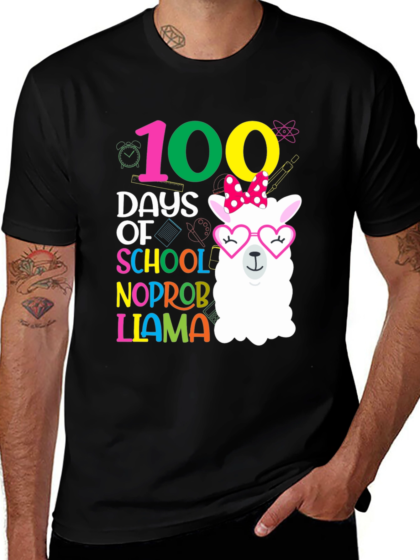 100 Days of School Llama T-Shirt