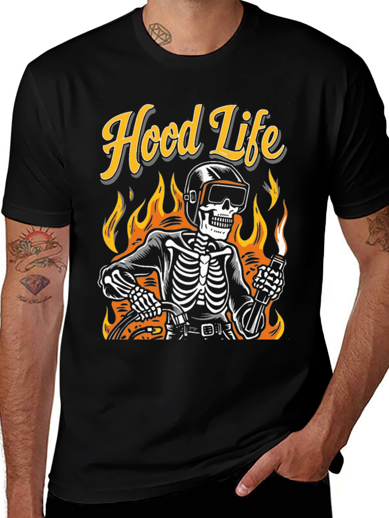 Variant 23 of Hood Life Skeleton Welder T-Shirt