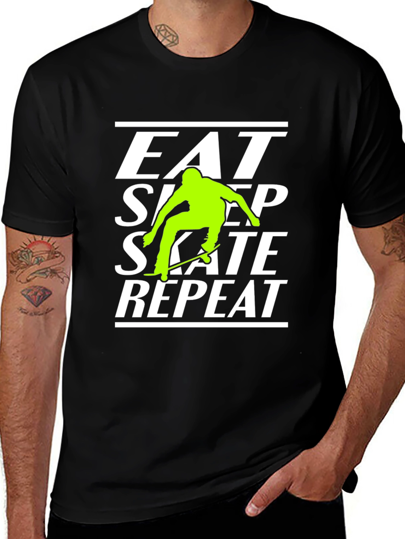 Variant 23 of Eat Sleep Skate Repeat Black T-Shirt