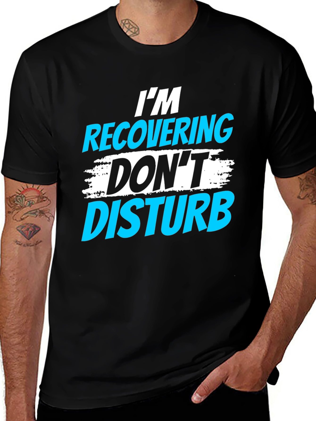 Black I'm Recovering, Don't Disturb Graphic T-Shirt main image